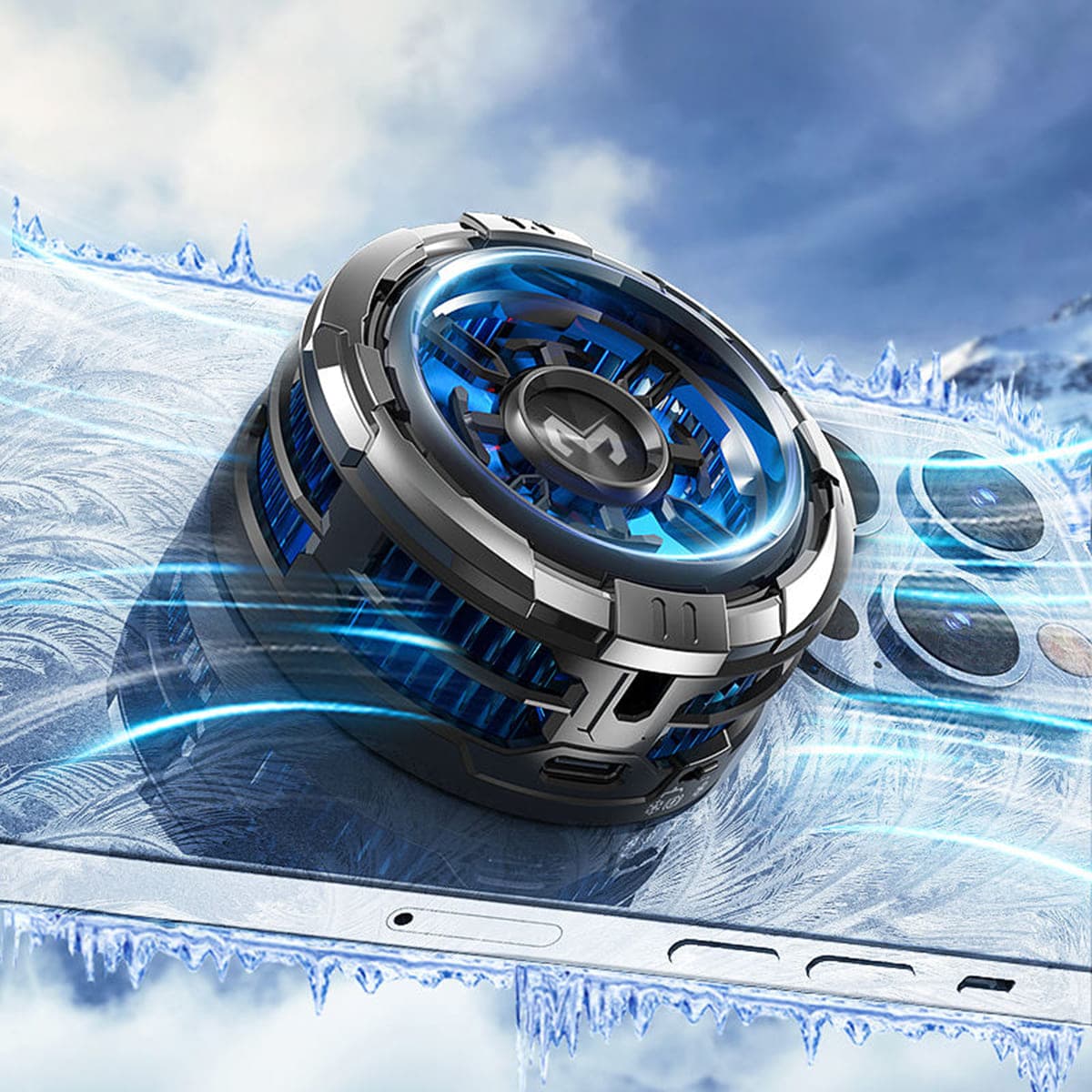 Quạt sò lạnh tản nhiệt điện thoại máy tính bảng Memo CX08 sò lạnh từ tính led RGB làm lạnh đóng băng - 4