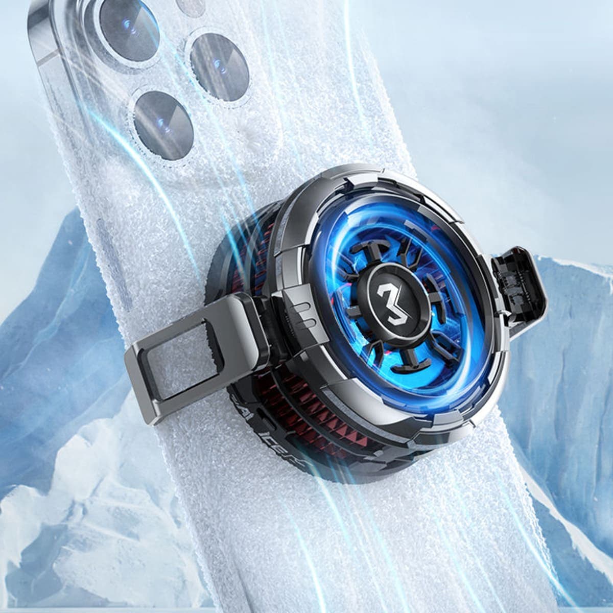 Quạt sò lạnh tản nhiệt điện thoại máy tính bảng Memo CX08 sò lạnh từ tính led RGB làm lạnh đóng băng - 5