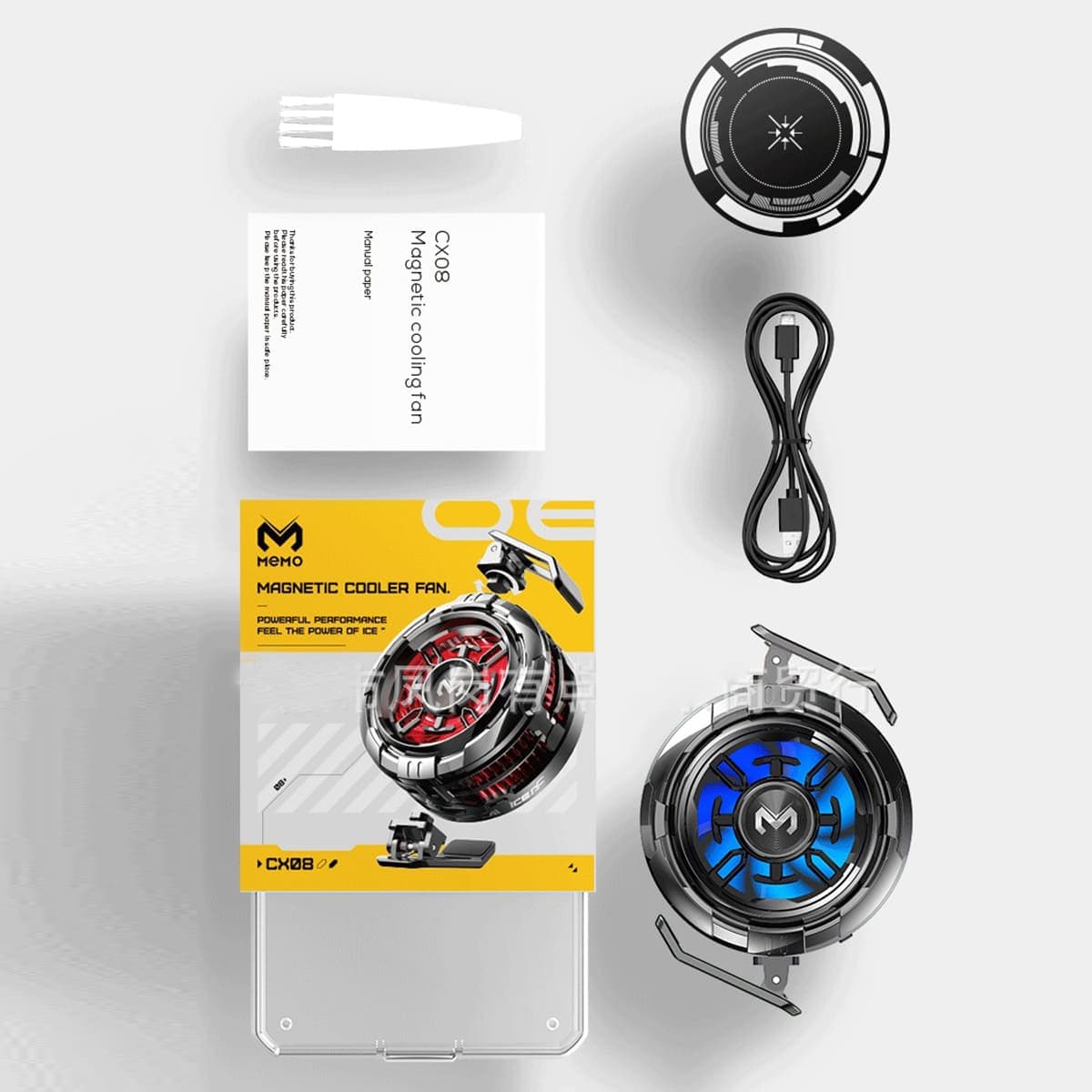 Quạt sò lạnh tản nhiệt điện thoại máy tính bảng Memo CX08 sò lạnh từ tính led RGB làm lạnh đóng băng - 2