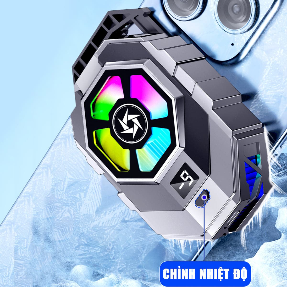 Quạt tản nhiệt điện thoại sò lạnh SL21 đóng băng full mặt sò lạnh siêu lớn 36x45mm hiển thị nhiệt độ - 3