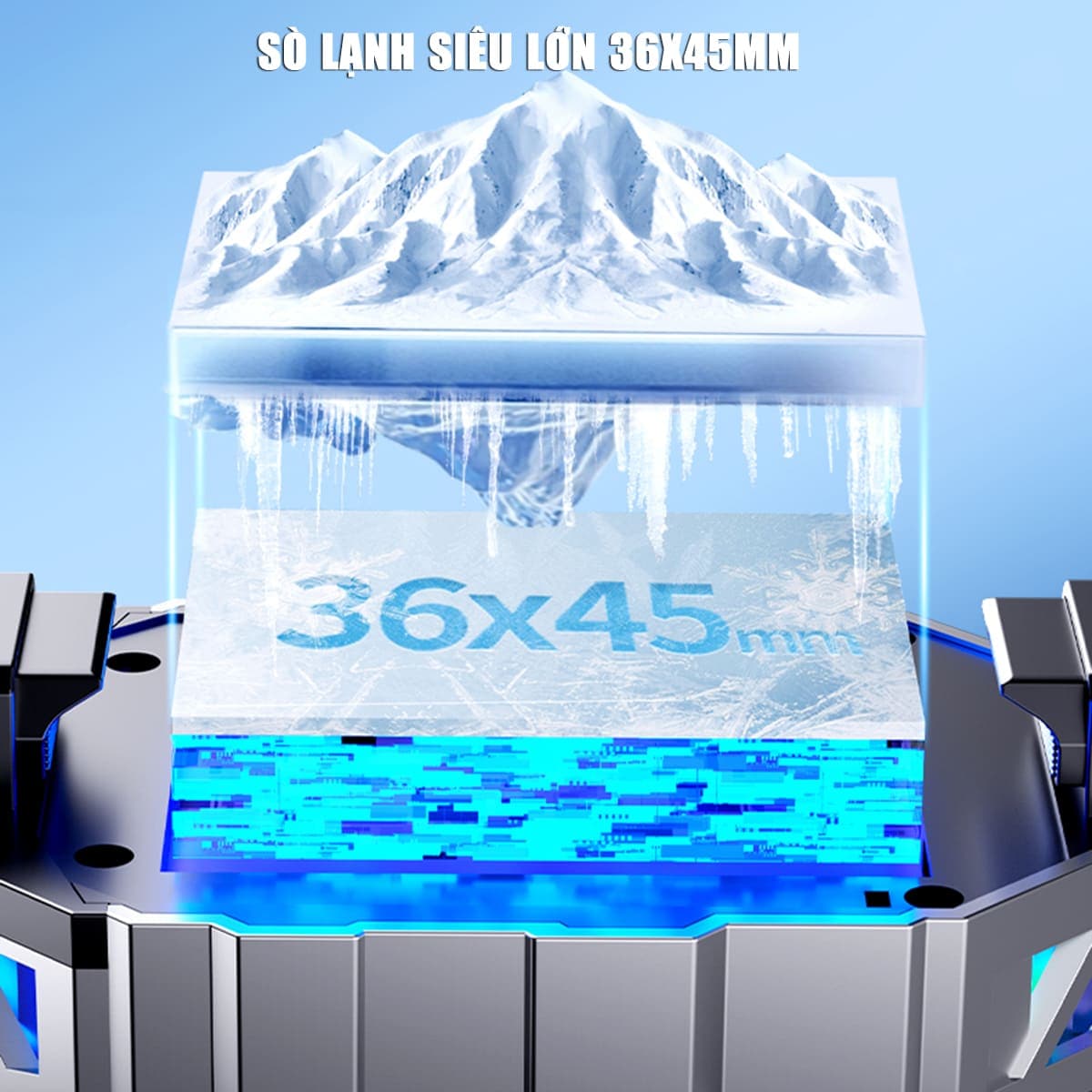 Quạt tản nhiệt điện thoại sò lạnh SL21 đóng băng full mặt sò lạnh siêu lớn 36x45mm hiển thị nhiệt độ - 4