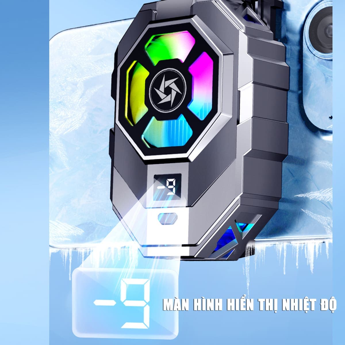 Quạt tản nhiệt điện thoại sò lạnh SL21 đóng băng full mặt sò lạnh siêu lớn 36x45mm hiển thị nhiệt độ - 7