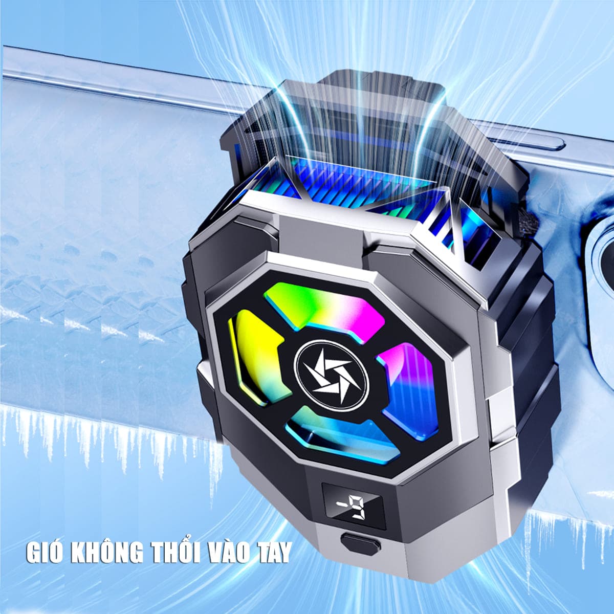 Quạt tản nhiệt điện thoại sò lạnh SL21 đóng băng full mặt sò lạnh siêu lớn 36x45mm hiển thị nhiệt độ - 8
