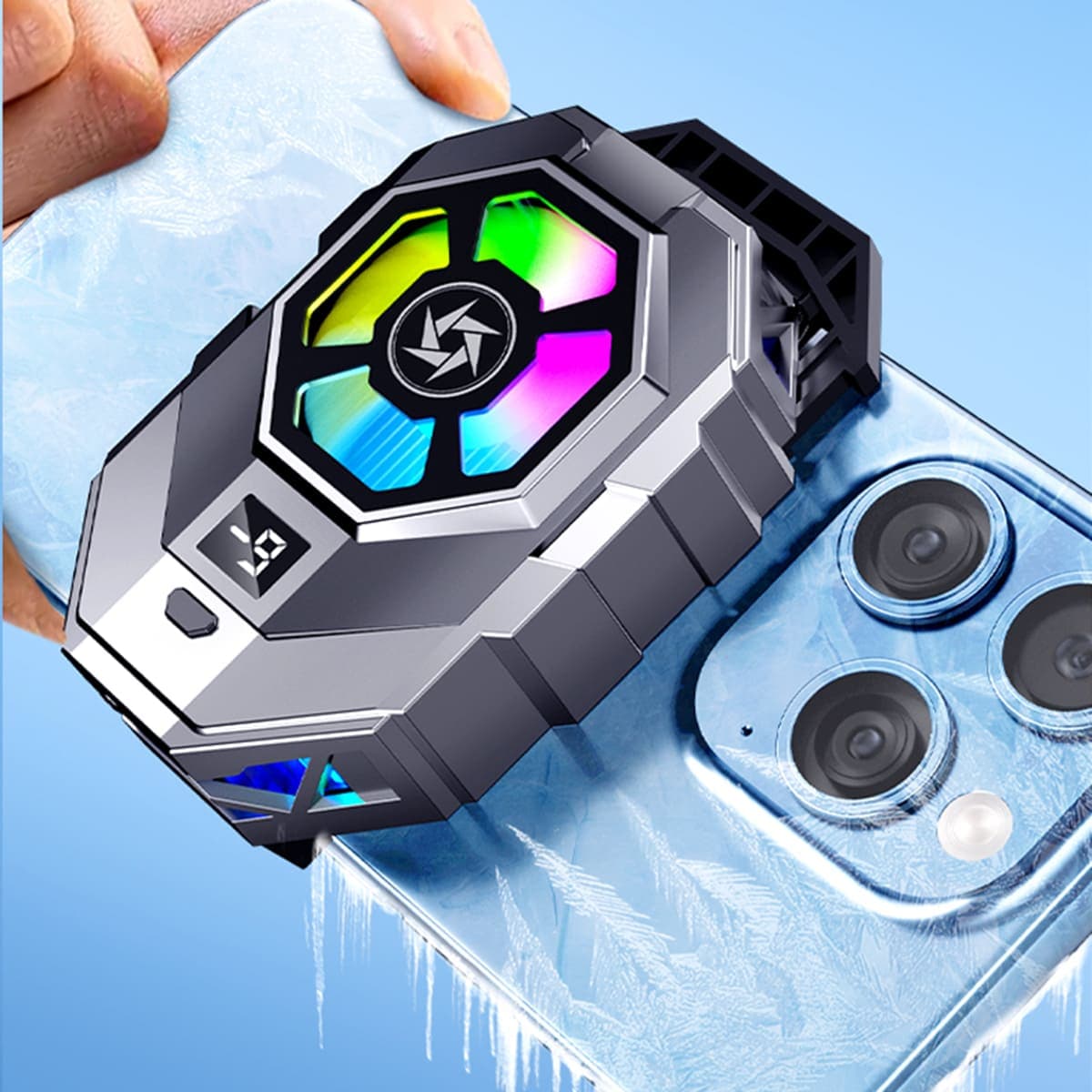 Quạt tản nhiệt điện thoại sò lạnh SL21 đóng băng full mặt sò lạnh siêu lớn 36x45mm hiển thị nhiệt độ - 9