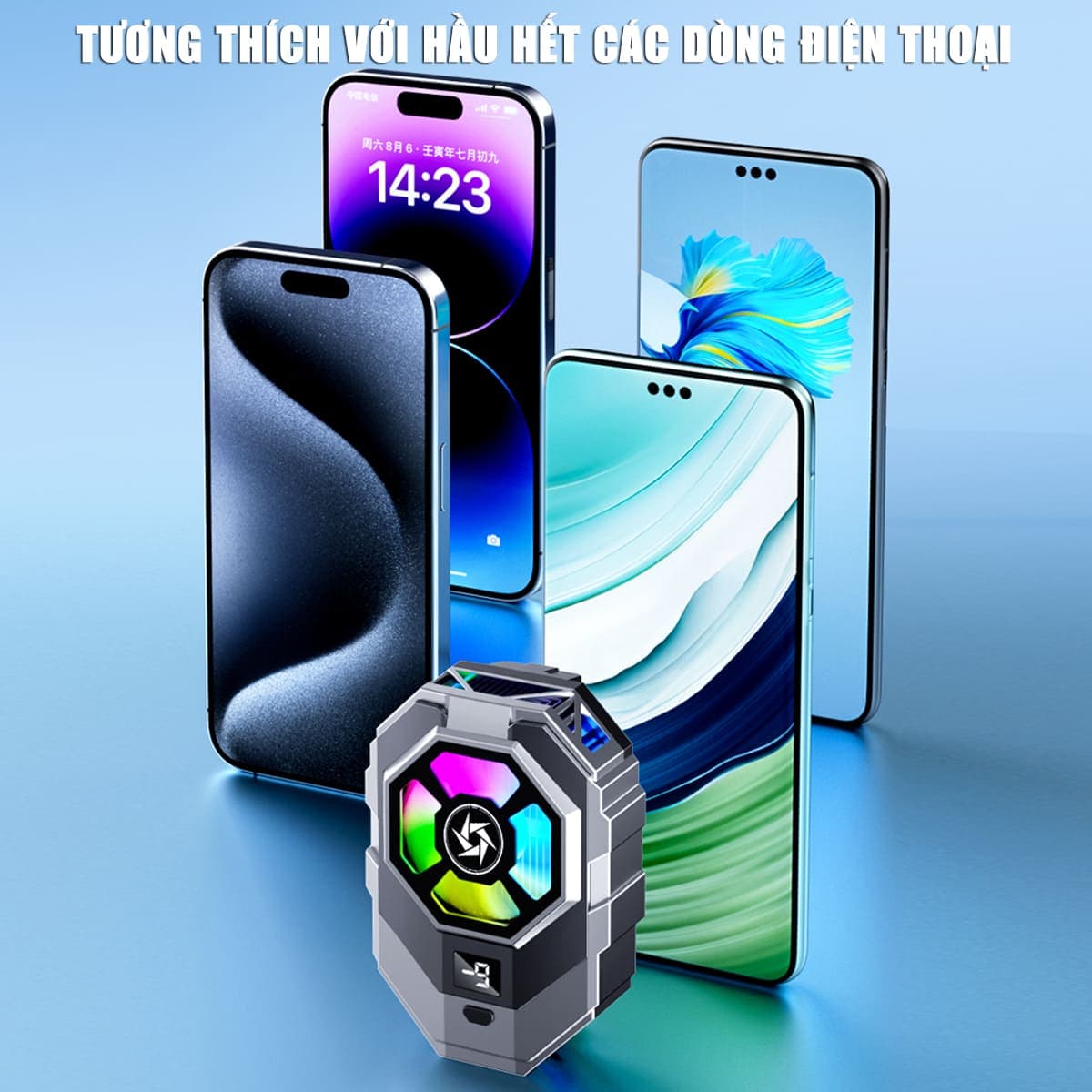 Quạt tản nhiệt điện thoại sò lạnh SL21 đóng băng full mặt sò lạnh siêu lớn 36x45mm hiển thị nhiệt độ - 10