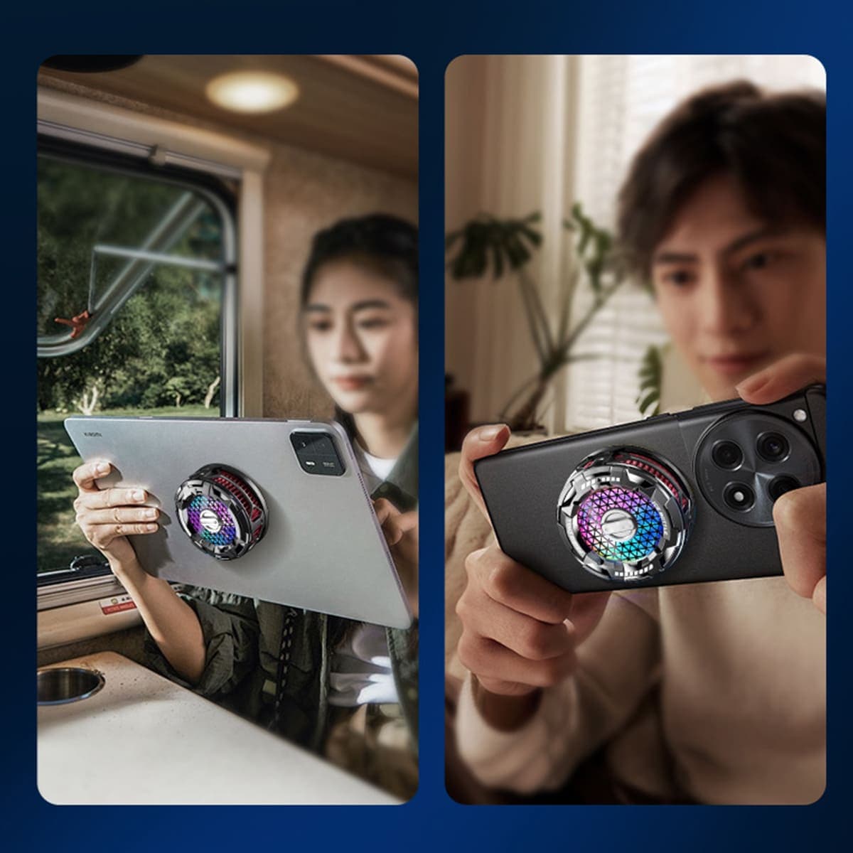 Quạt tản nhiệt sò lạnh điện thoại máy tính bảng X112 Pro sò lạnh 36x36mm đóng băng full mặt 23W led RGB - 11