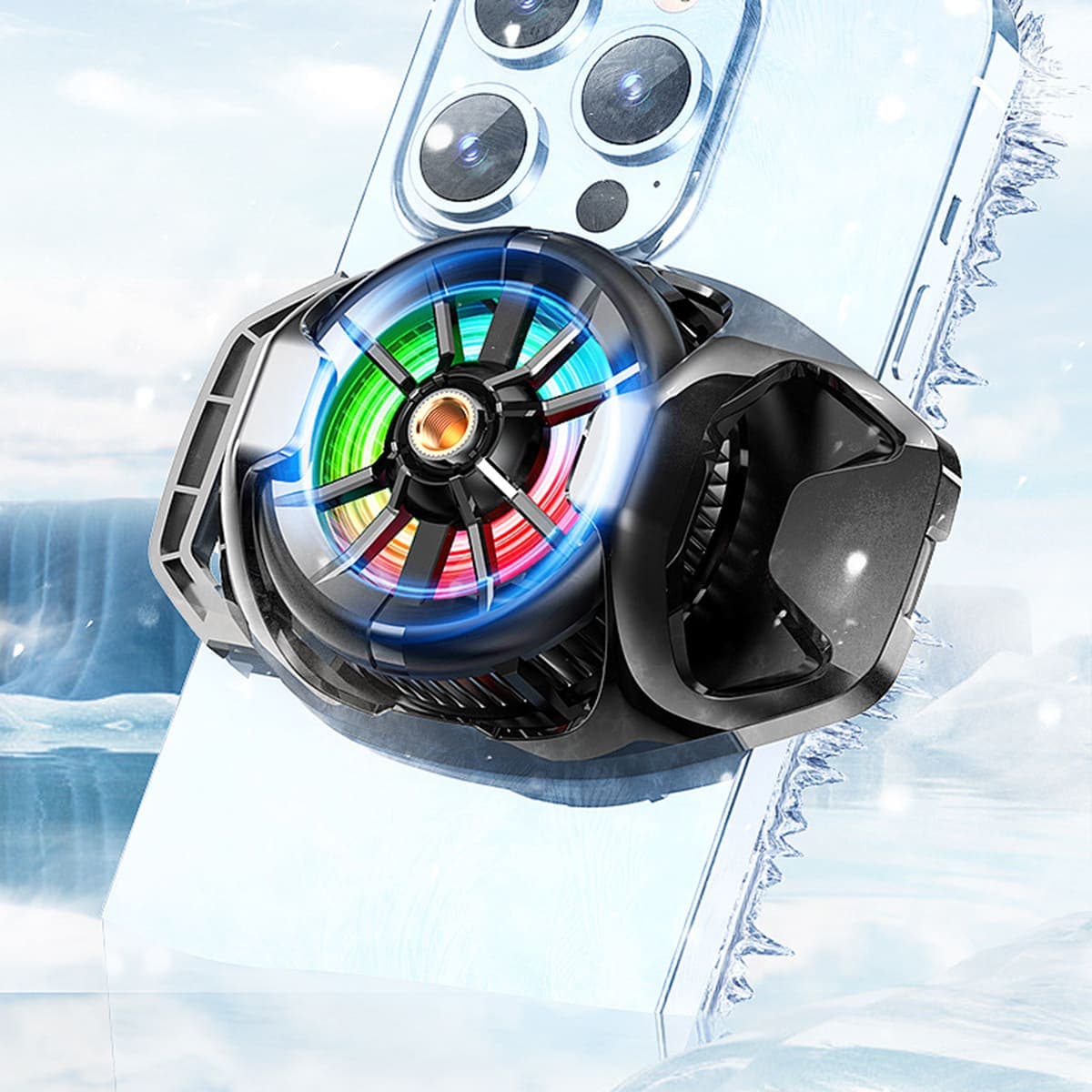 Quạt tản nhiệt sò lạnh điện thoại Memo DL22 led RGB quạt hỗ trợ livestream - 2