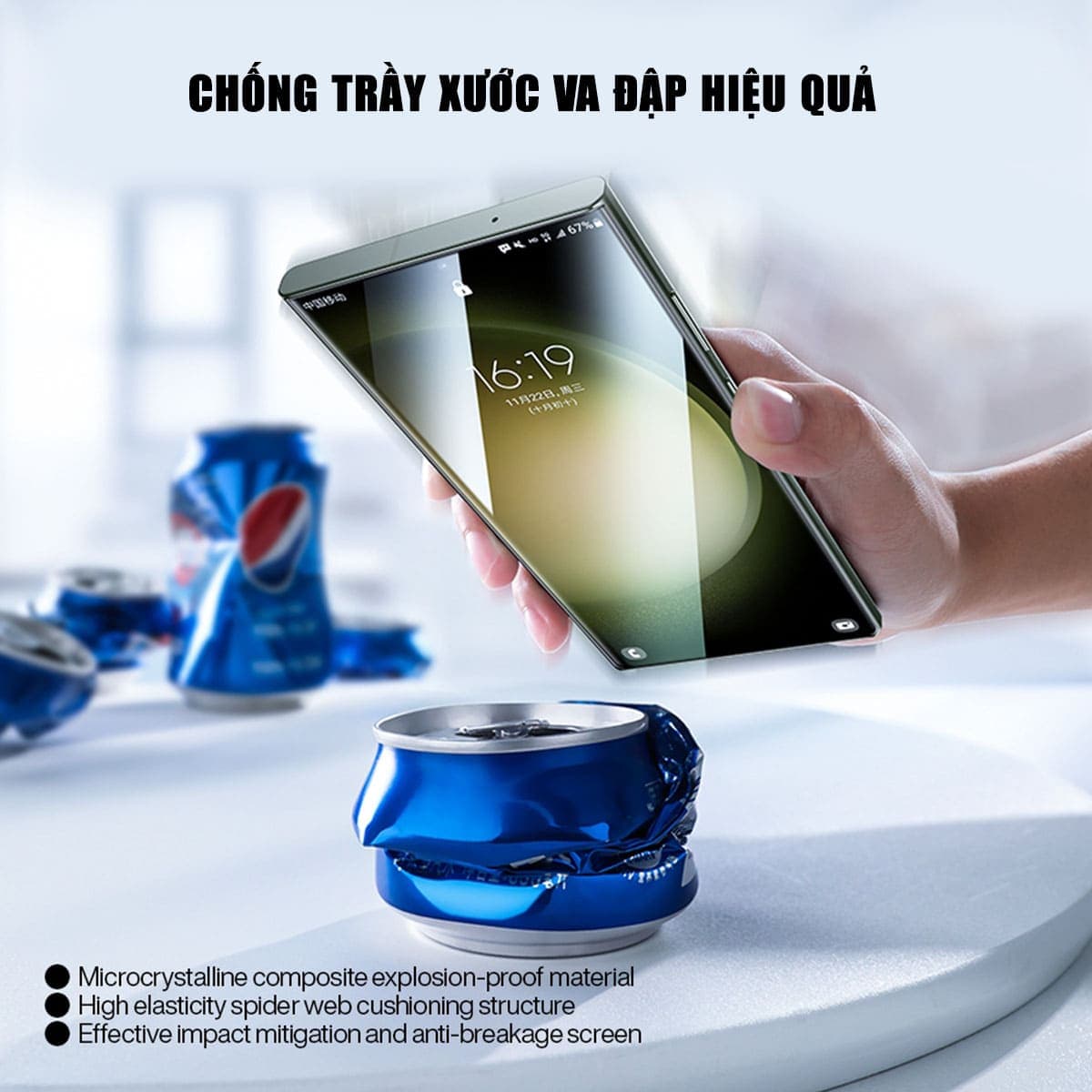 Dán màn hình Samsung Galaxy S23 Ultra Hydrogel Gốm Smart Devil full màn hình nhận vân tay - 5