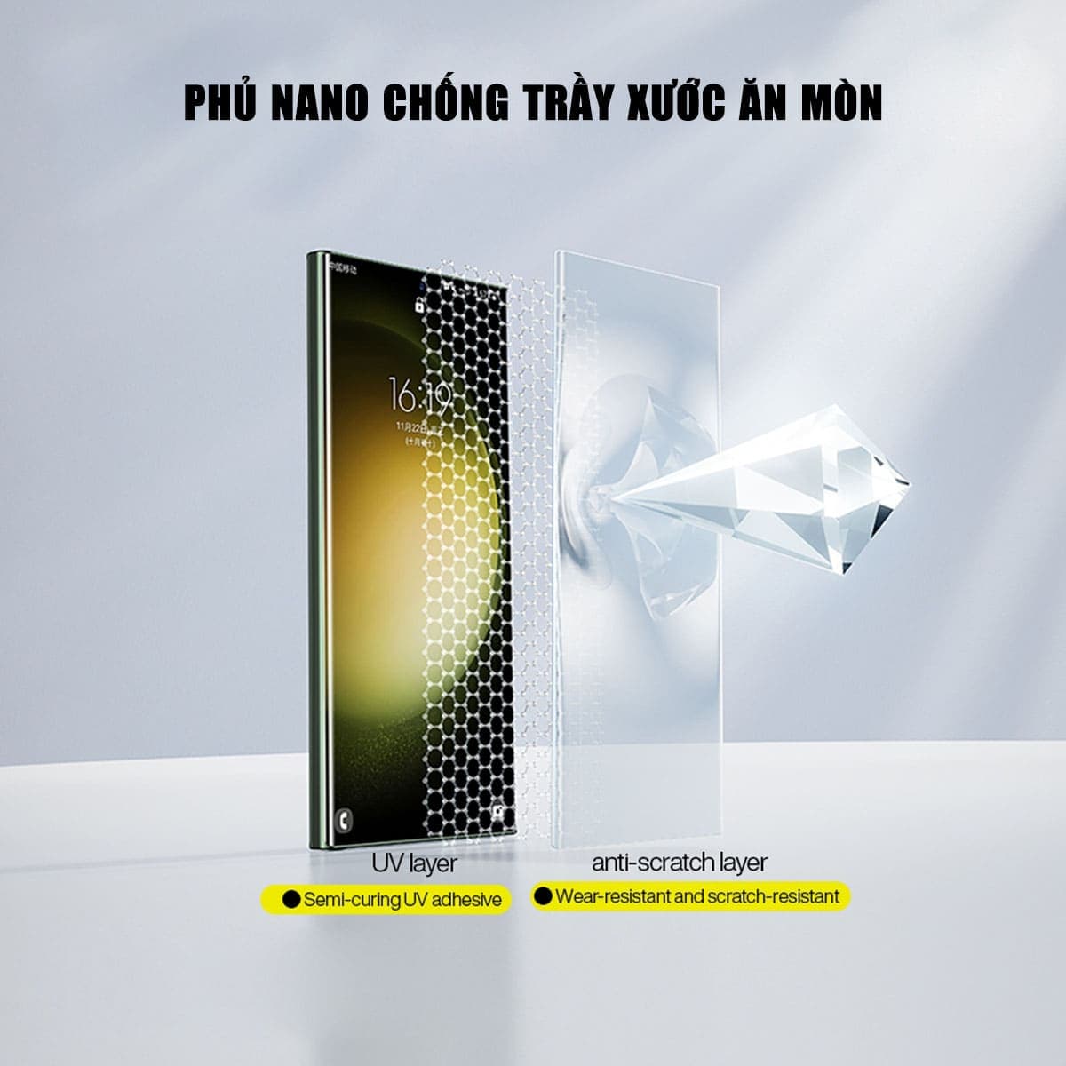 Dán màn hình Samsung Galaxy S23 Ultra Hydrogel Gốm Smart Devil full màn hình nhận vân tay - 6