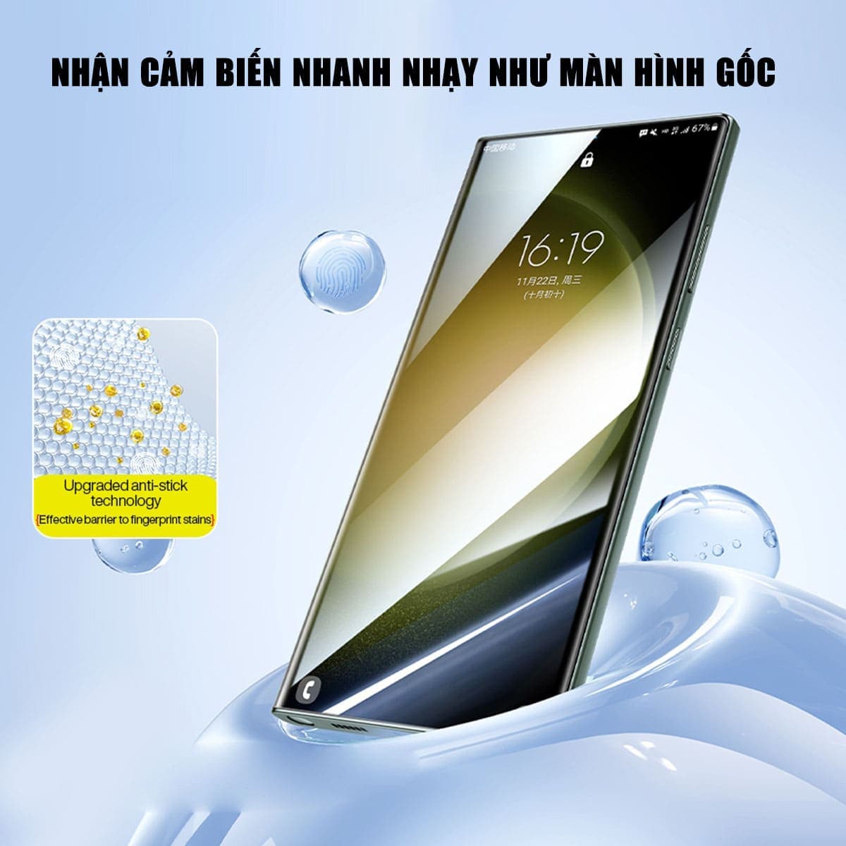 Dán màn hình Samsung Galaxy S23 Ultra Hydrogel Gốm Smart Devil full màn hình nhận vân tay - 7