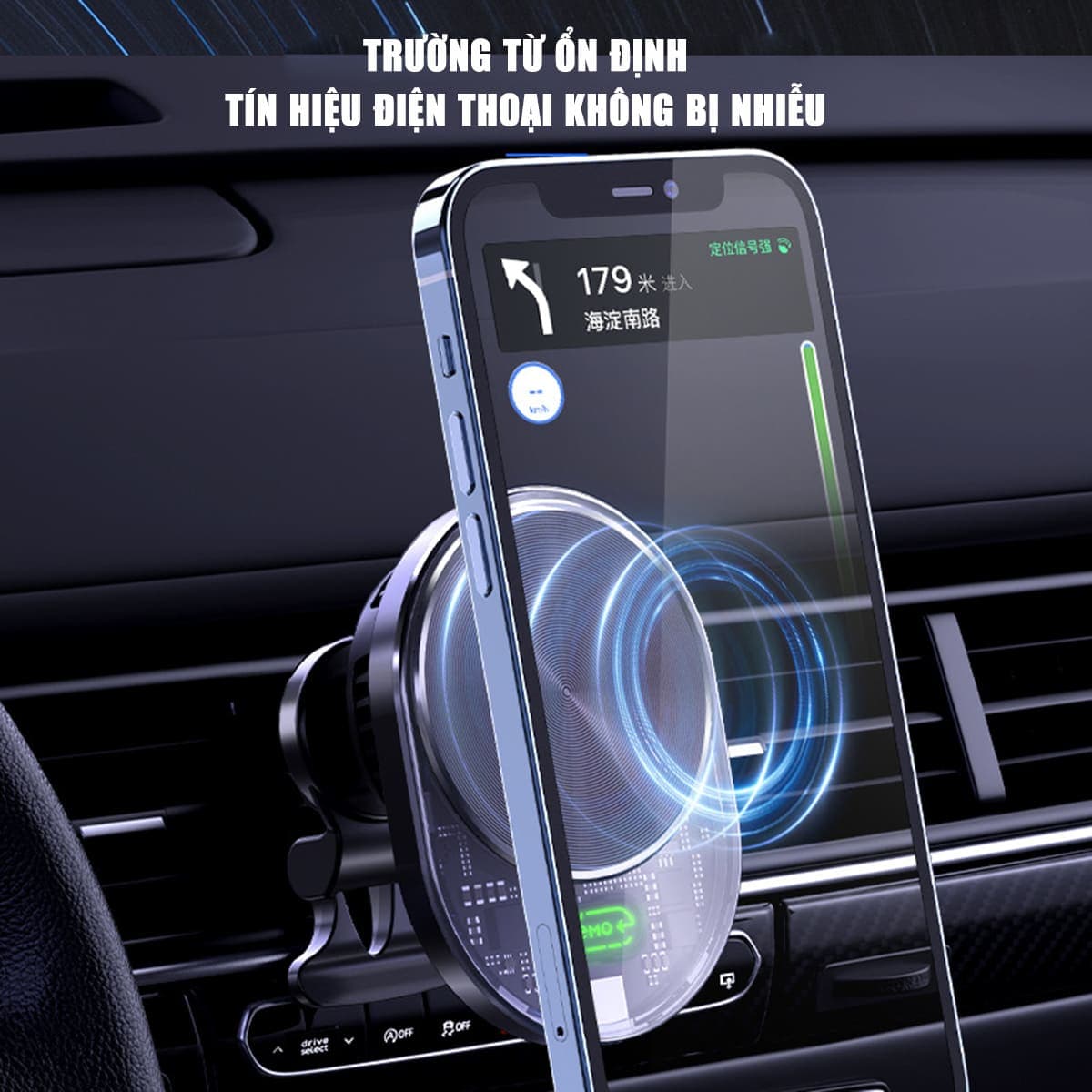 Giá đỡ điện thoại tản nhiệt sò lạnh trên ô tô kèm sạc không dây 15W Memo GW01 gắn cửa khe gió điều hoà xoay 360 độ tiện lợi - 3