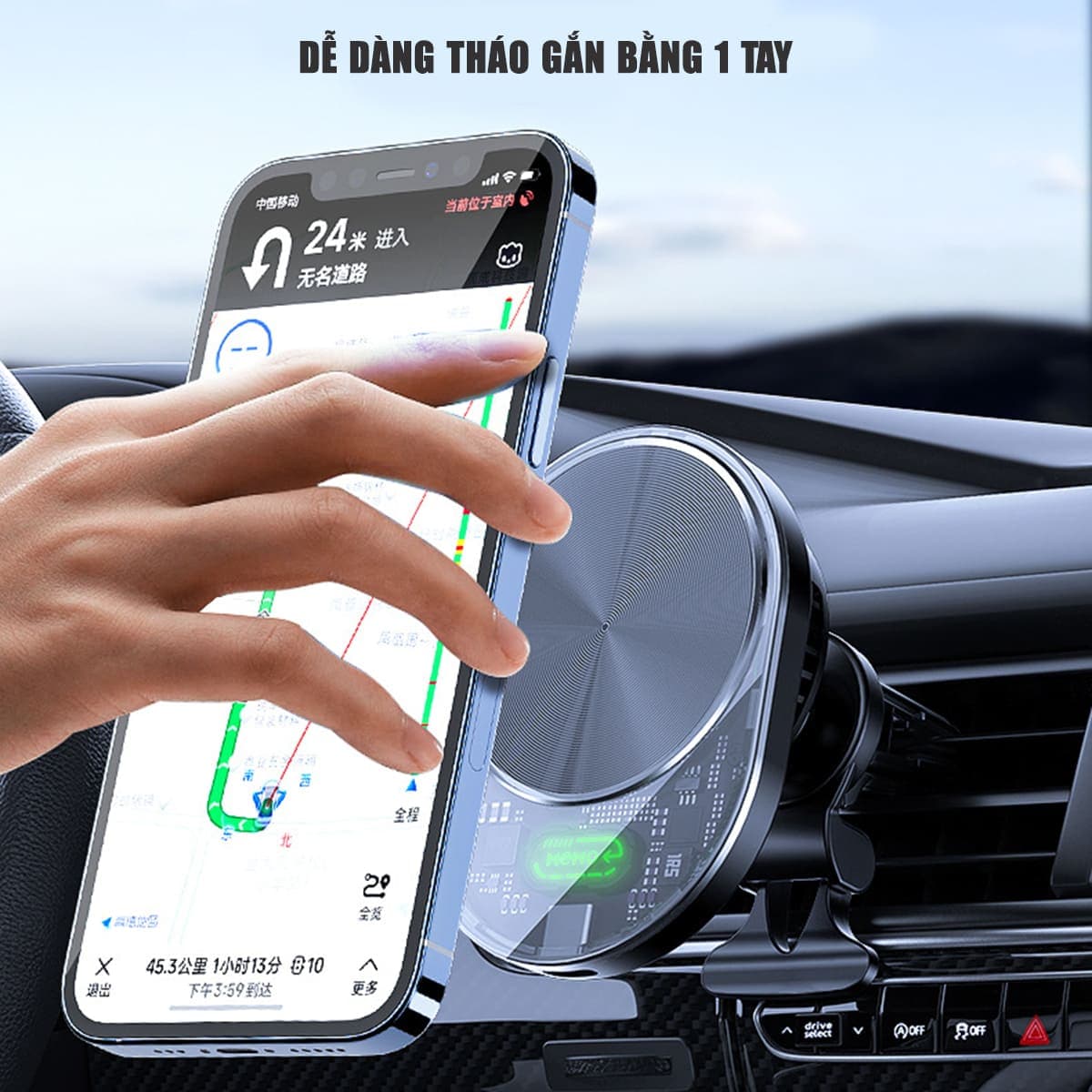 Giá đỡ điện thoại tản nhiệt sò lạnh trên ô tô kèm sạc không dây 15W Memo GW01 gắn cửa khe gió điều hoà xoay 360 độ tiện lợi - 6