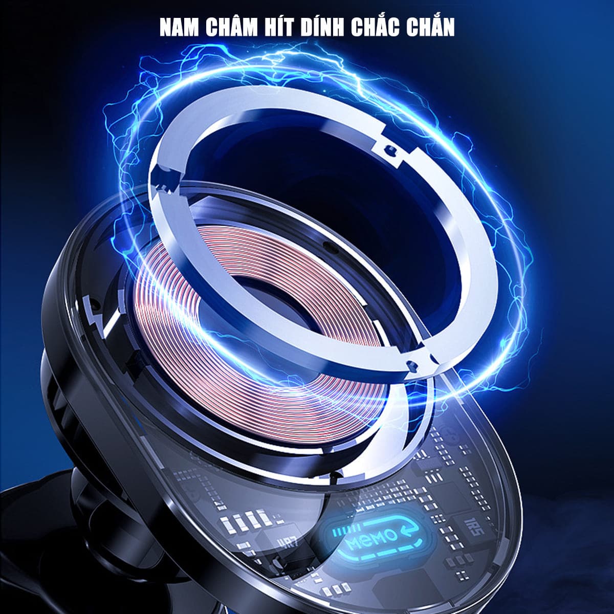 Giá đỡ điện thoại tản nhiệt sò lạnh trên ô tô kèm sạc không dây 15W Memo GW01 gắn cửa khe gió điều hoà xoay 360 độ tiện lợi - 5