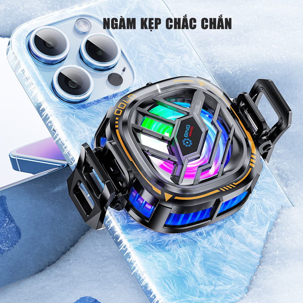 Quạt tản nhiệt điện thoại máy tính bảng X76 Pro V2 sò lạnh từ tính Led RGB Gaming màn hình hiển thị nhiệt độ - 8