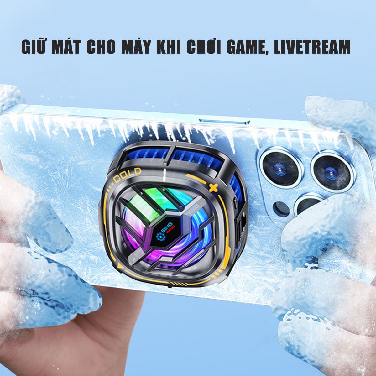 Quạt tản nhiệt điện thoại máy tính bảng X76 Pro V2 sò lạnh từ tính Led RGB Gaming màn hình hiển thị nhiệt độ - 7