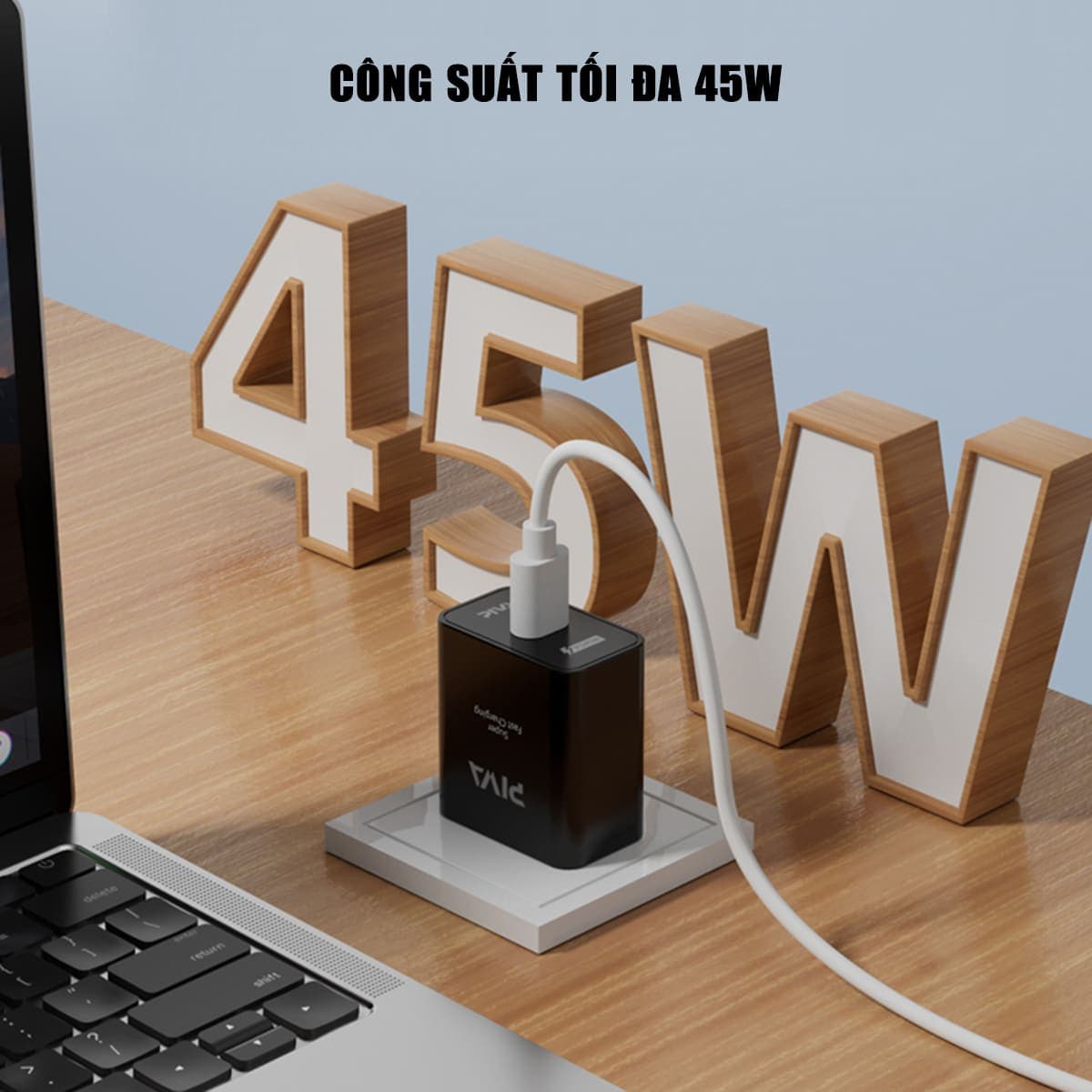 Củ sạc nhanh 45W Piva PD GaN Type C hỗ trợ sạc siêu nhanh 2.0 Bộ Sạc hỗ trợ iPhone Xiaomi Oppo Samsung iPad quick charge adapter - 3