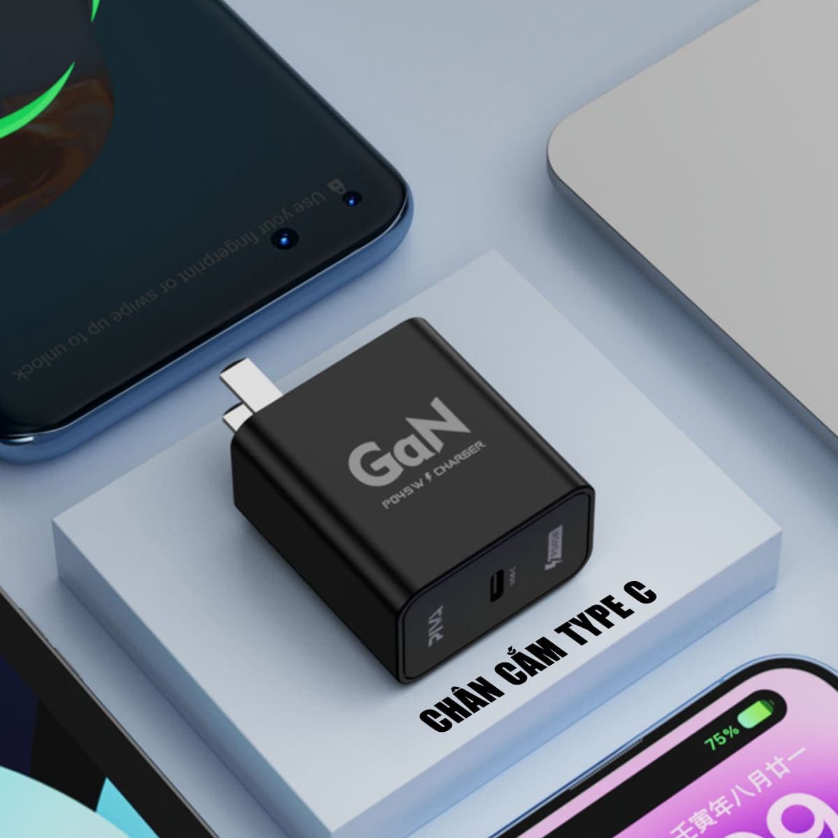 Củ sạc nhanh 45W Piva PD GaN Type C hỗ trợ sạc siêu nhanh 2.0 Bộ Sạc hỗ trợ iPhone Xiaomi Oppo Samsung iPad quick charge adapter - 7