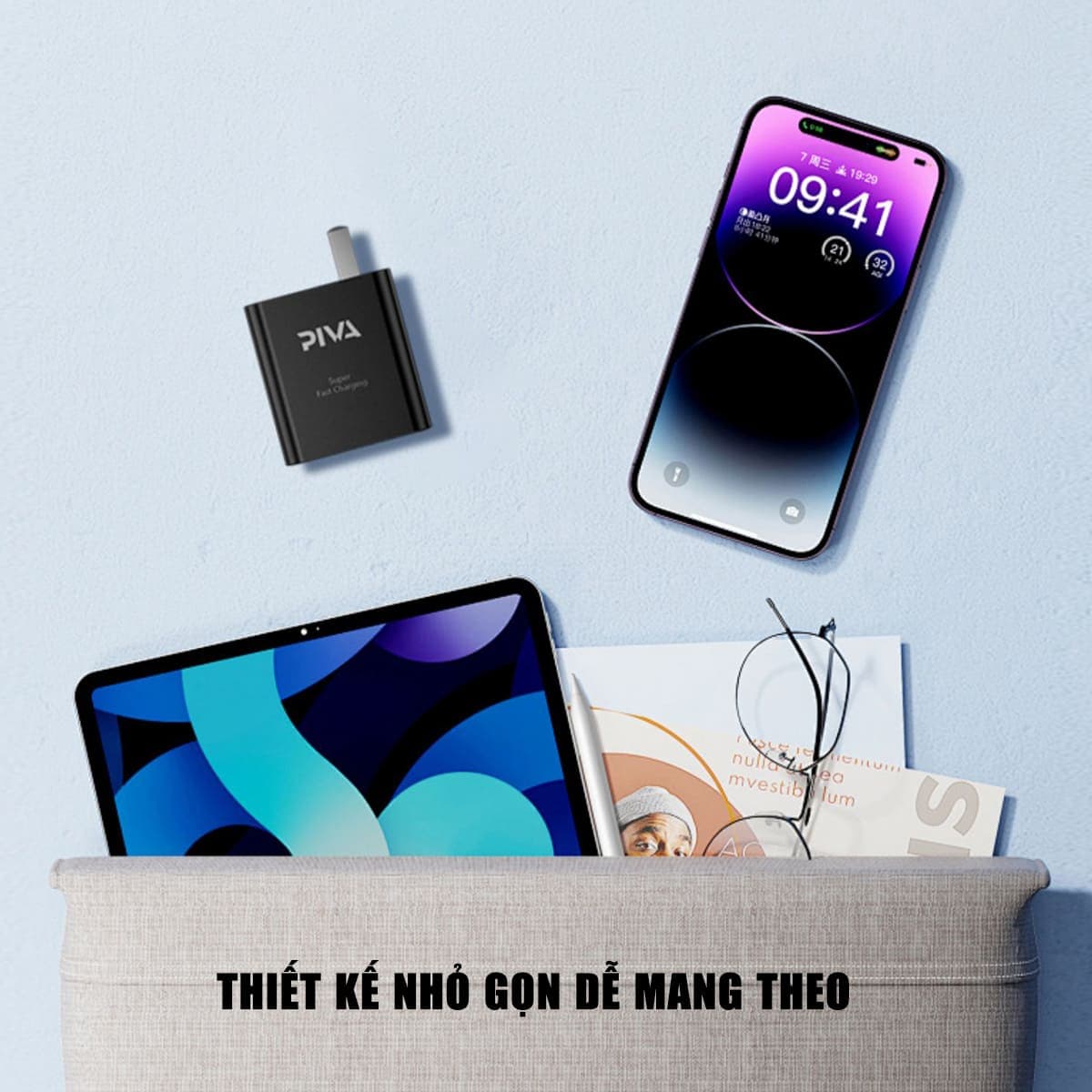 Củ sạc nhanh 45W Piva PD GaN Type C hỗ trợ sạc siêu nhanh 2.0 Bộ Sạc hỗ trợ iPhone Xiaomi Oppo Samsung iPad quick charge adapter - 8