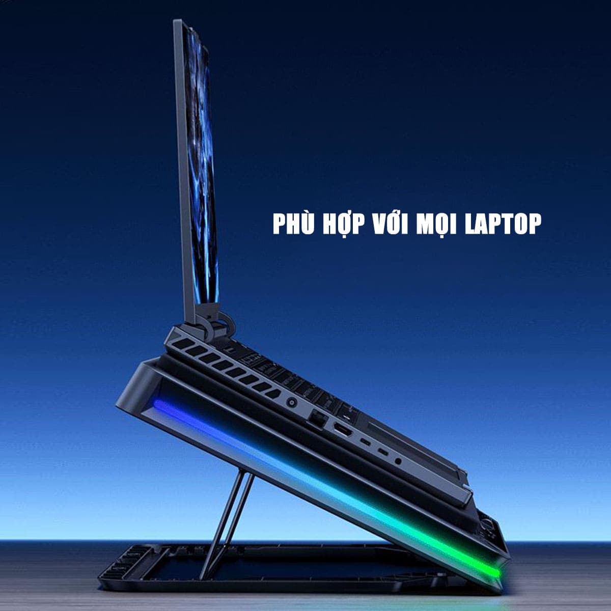 Đế tản nhiệt laptop FL07 quạt lớn 18cm tản khí nén turbo 9000RPM giảm nhiệt thực sự chuyên dụng cho Laptop đồ họa gaming - 8