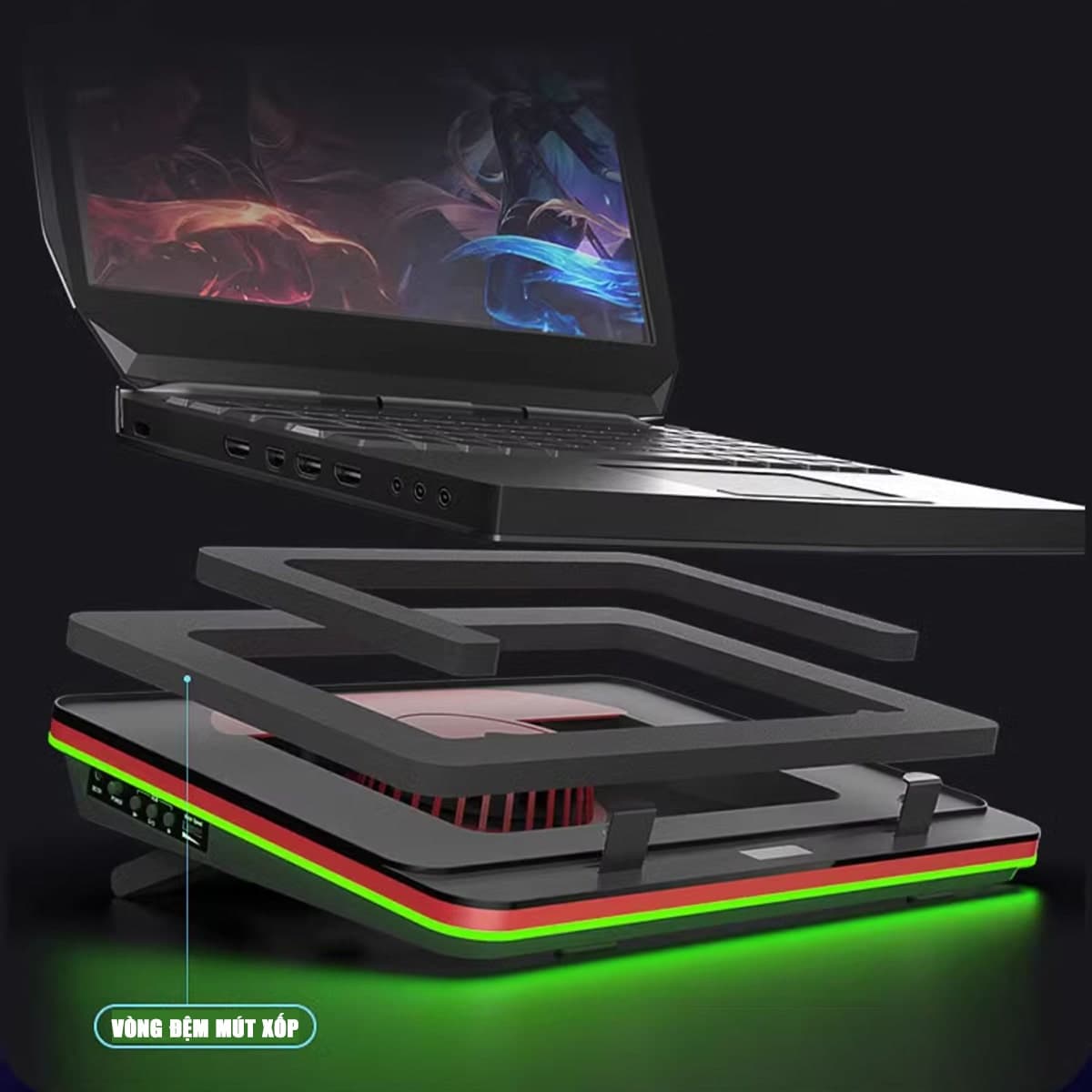 Quạt tản nhiệt laptop IETS GT500S2 tản khí nén turbo giảm nhiệt thực sự cho máy tính đồ họa gaming - 7