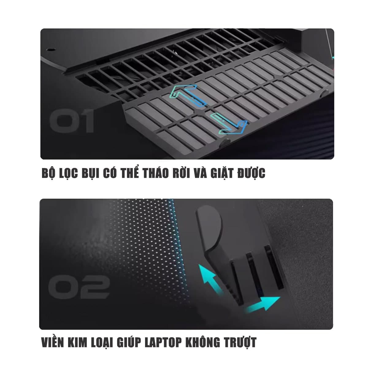 Quạt tản nhiệt laptop IETS GT500S2 tản khí nén turbo giảm nhiệt thực sự cho máy tính đồ họa gaming - 8