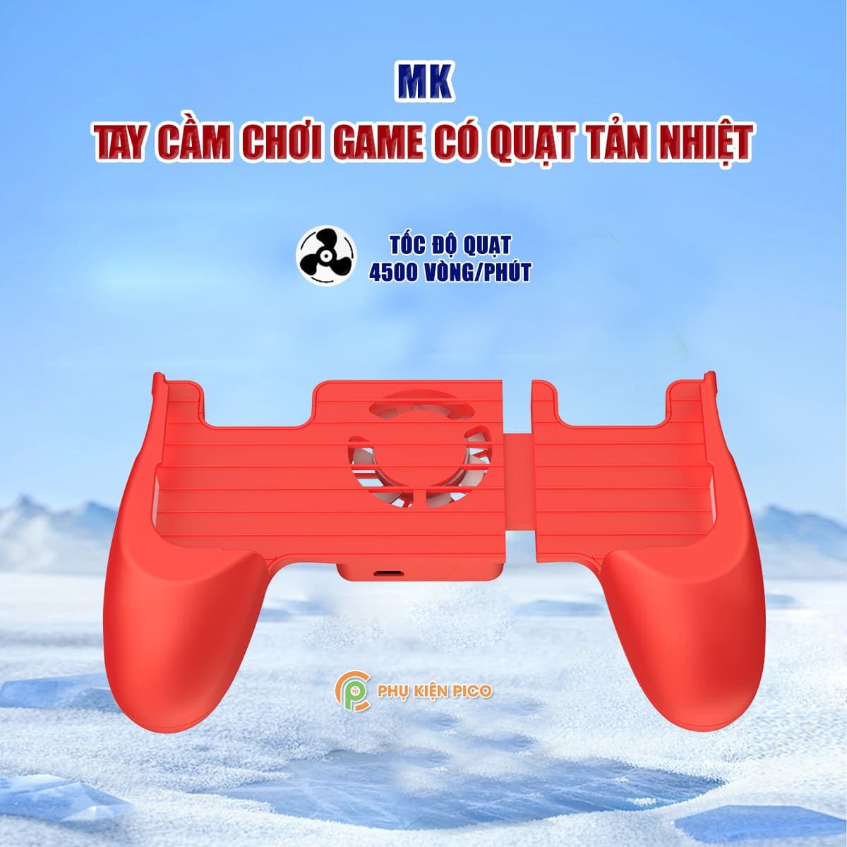 Tay cầm chơi game PUBG có quạt tản nhiệt cho điện thoại MK