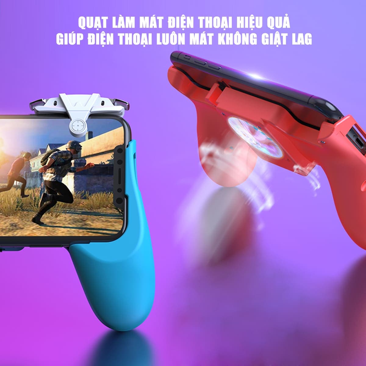 Tay cầm chơi game PUBG có quạt tản nhiệt cho điện thoại MK - 7