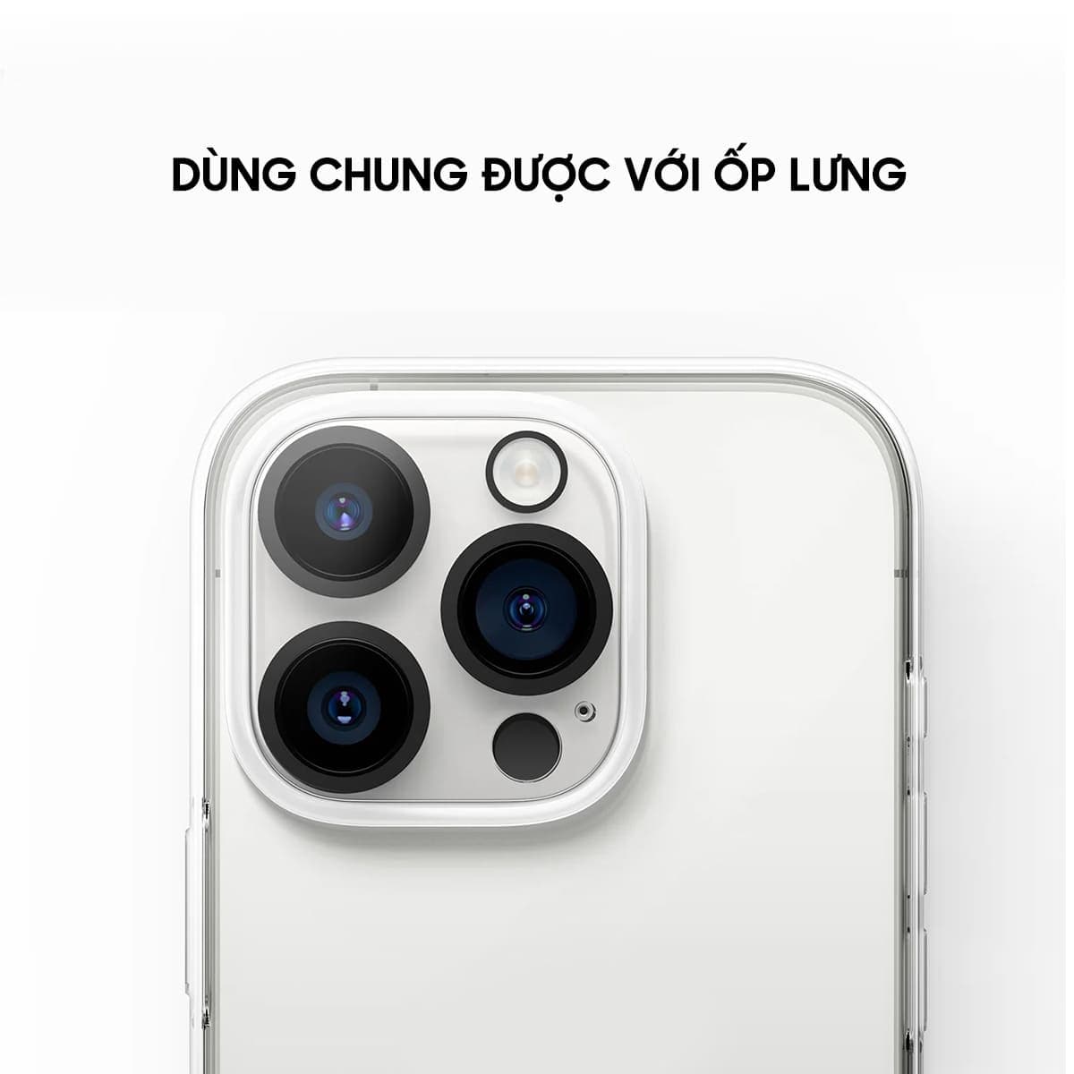 Dán camera Iphone 16 Pro cường lực camera thấu kính nổi 3D độ cứng 9H trong suốt - 5