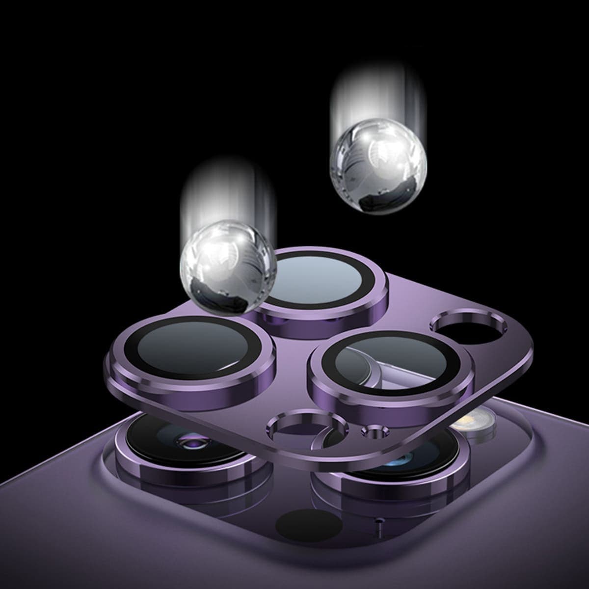 Dán camera Iphone 16 khung nhôm kèm kính cường lực chống trầy xước va đập bảo vệ camera - 7