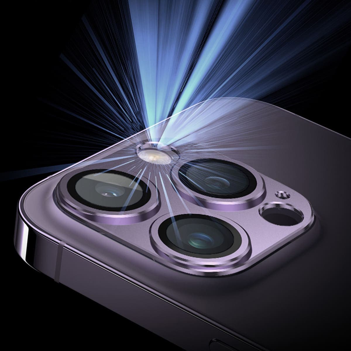 Dán camera Iphone 16 Pro khung nhôm kèm kính cường lực chống trầy xước va đập bảo vệ camera - 3