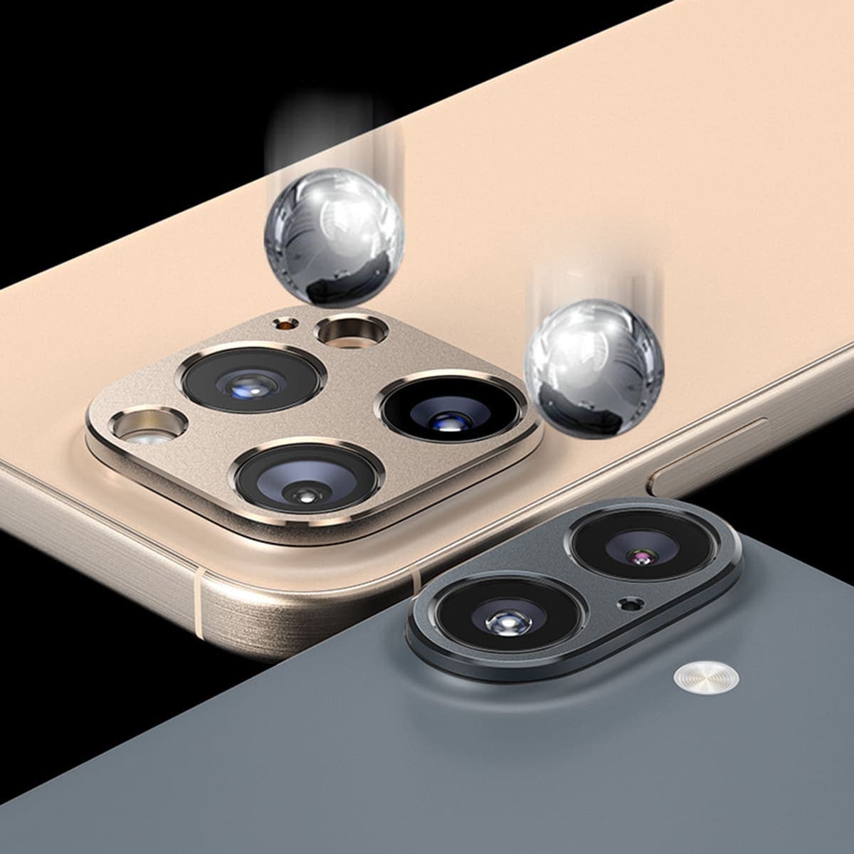 Dán khung kim loại bảo vệ camera Iphone 16 Pro Max chống trầy xước va đập - 3