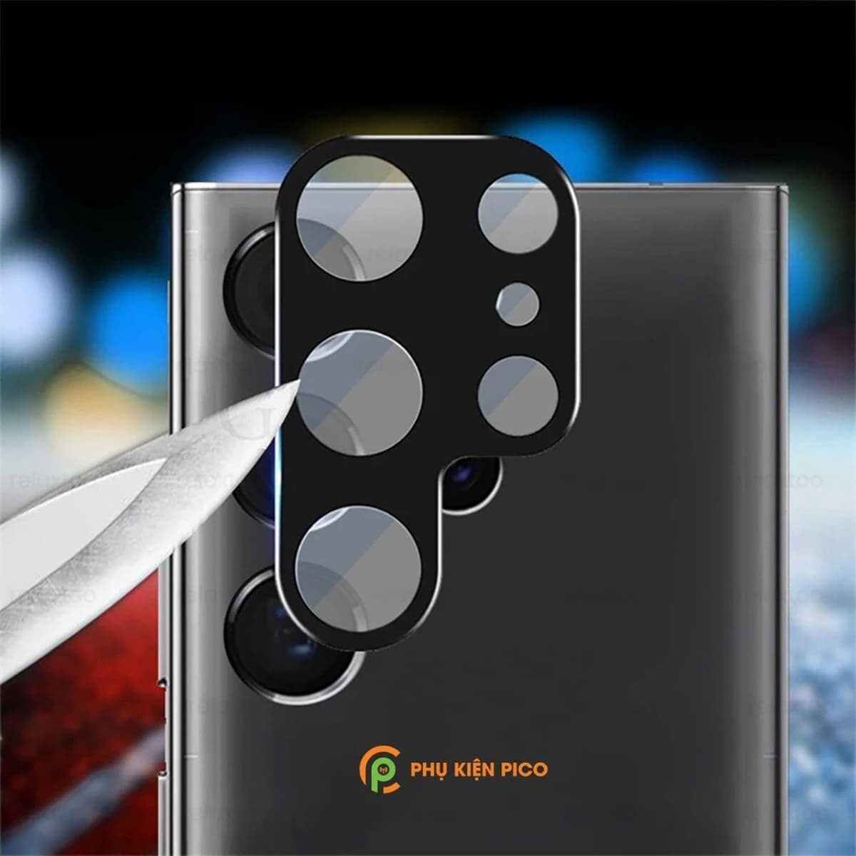 Dán cường lực camera Samsung Galaxy S24 Ultra thấu kính nổi 3D độ cứng 9H trong suốt - 6