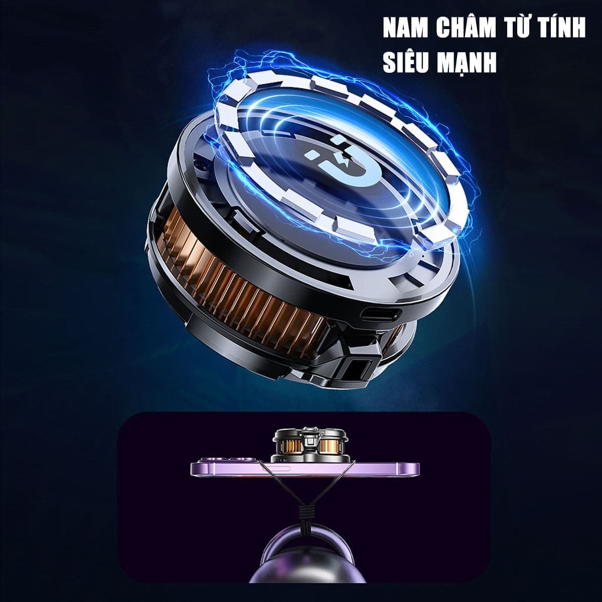 Quạt sò lạnh tản nhiệt điện thoại Ipad Memo CX07 V2 Led RGB bản nâng cấp toàn diện đóng băng full mặt - 10