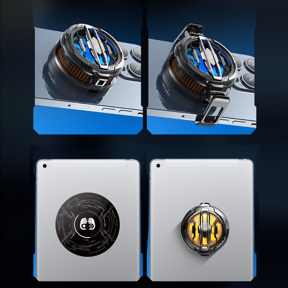 Quạt sò lạnh tản nhiệt điện thoại Ipad Memo CX07 V2 Led RGB bản nâng cấp toàn diện đóng băng full mặt - 12