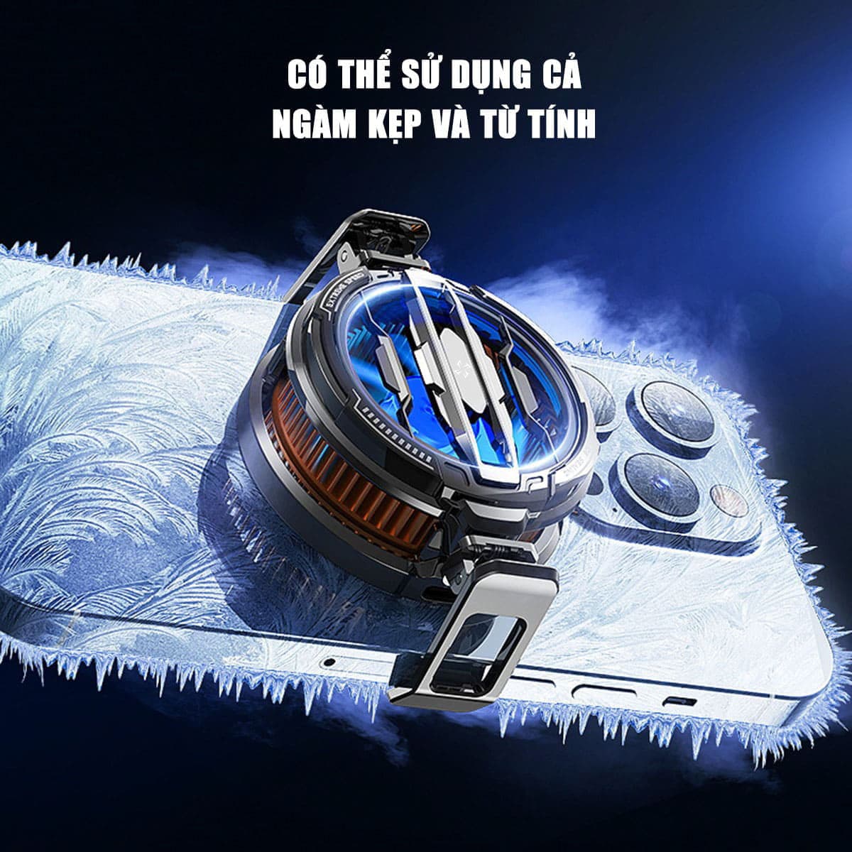 Quạt sò lạnh tản nhiệt điện thoại Ipad Memo CX07 V2 Led RGB bản nâng cấp toàn diện đóng băng full mặt - 7