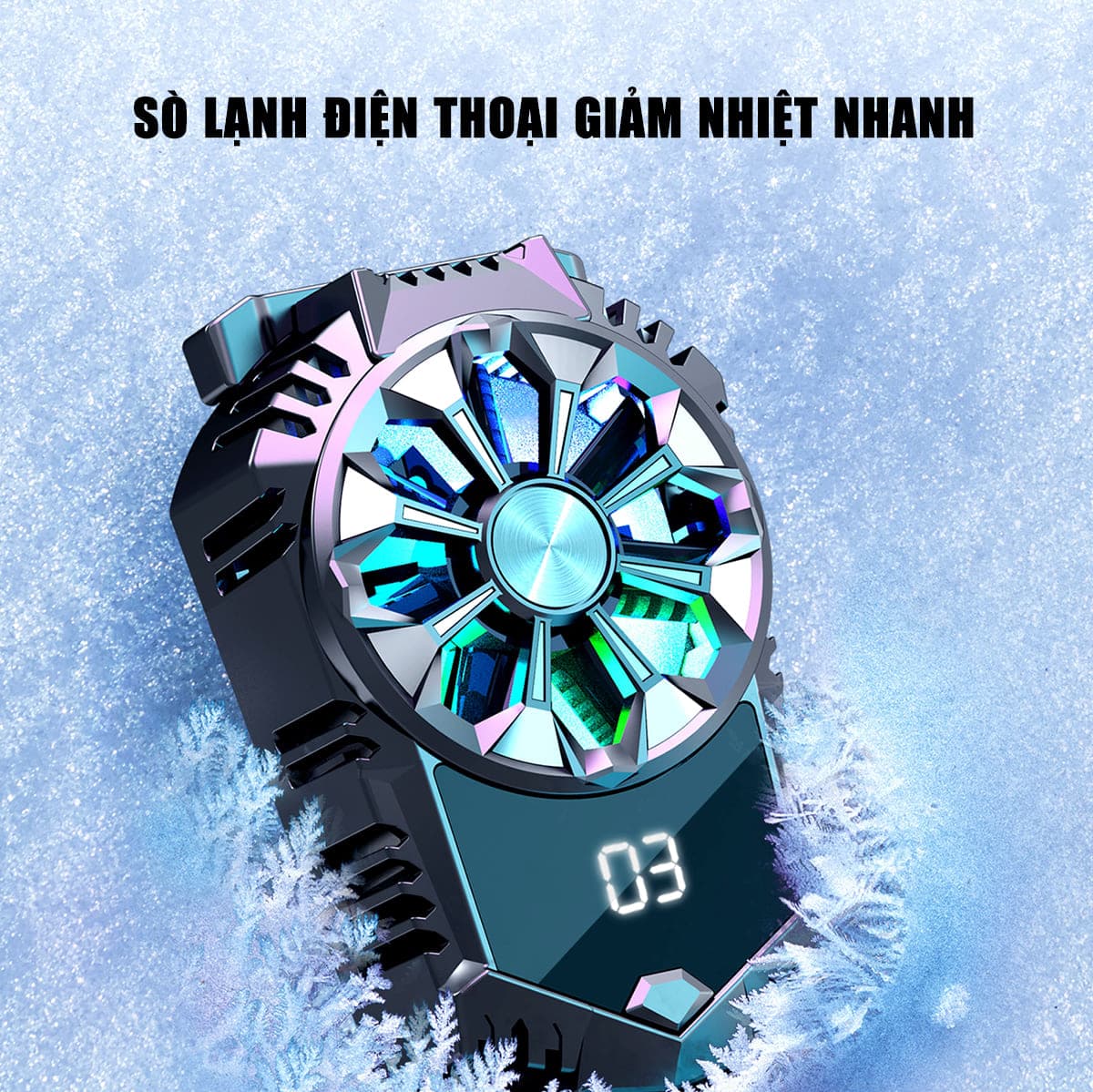 Quạt tản nhiệt điện thoại sò lạnh X3 tản nhiệt sò lạnh siêu rẻ có màn hình hiển thị nhiệt độ - 3