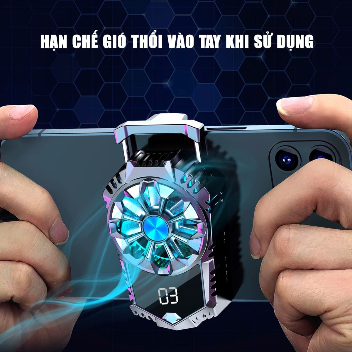 Quạt tản nhiệt điện thoại sò lạnh X3 tản nhiệt sò lạnh siêu rẻ có màn hình hiển thị nhiệt độ - 6