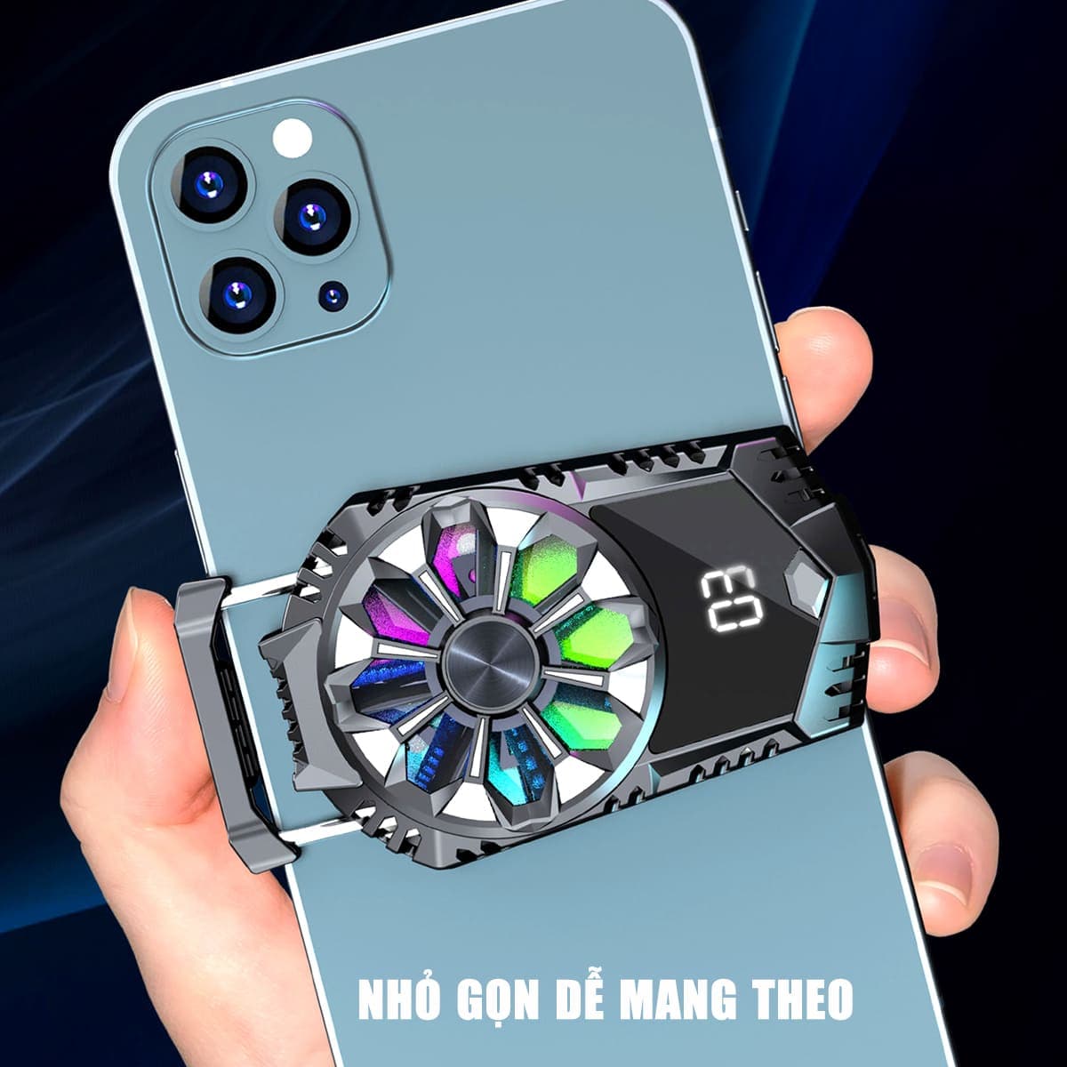 Quạt tản nhiệt điện thoại sò lạnh X3 tản nhiệt sò lạnh siêu rẻ có màn hình hiển thị nhiệt độ - 8