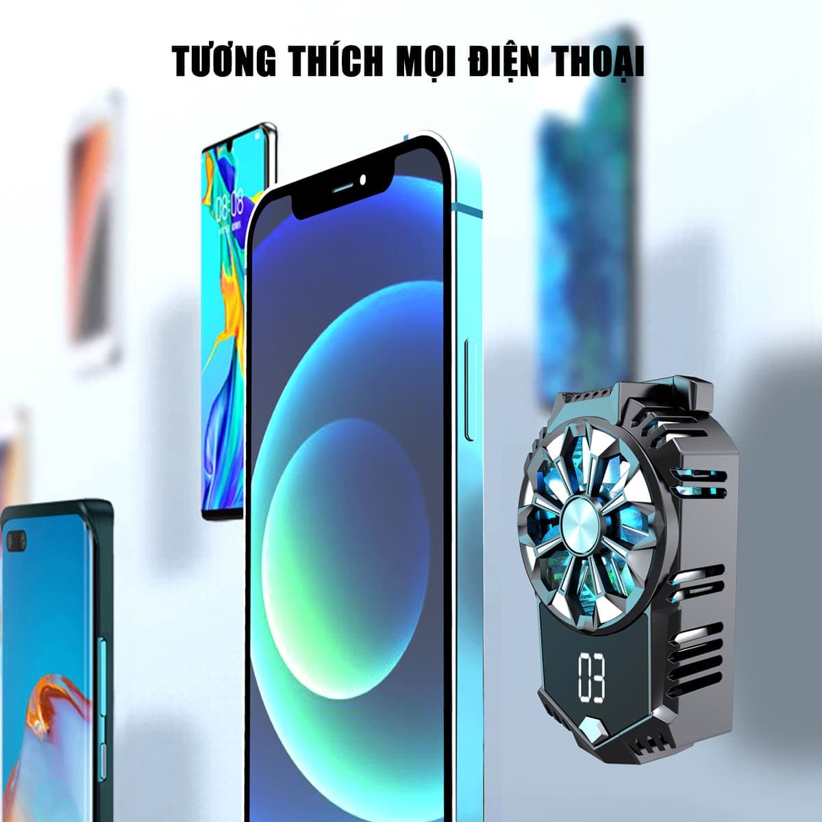 Quạt tản nhiệt điện thoại sò lạnh X3 tản nhiệt sò lạnh siêu rẻ có màn hình hiển thị nhiệt độ - 9