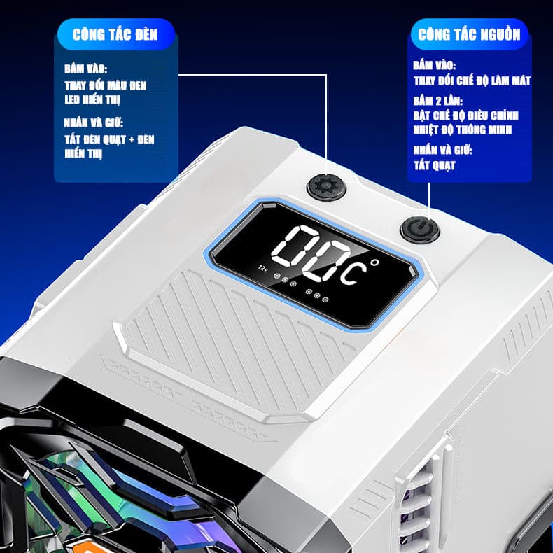 Quạt tản nhiệt điện thoại máy tính bảng DL19 sò lạnh nước từ tính hiệu năng cao chuyên dụng cho Livestream - 4