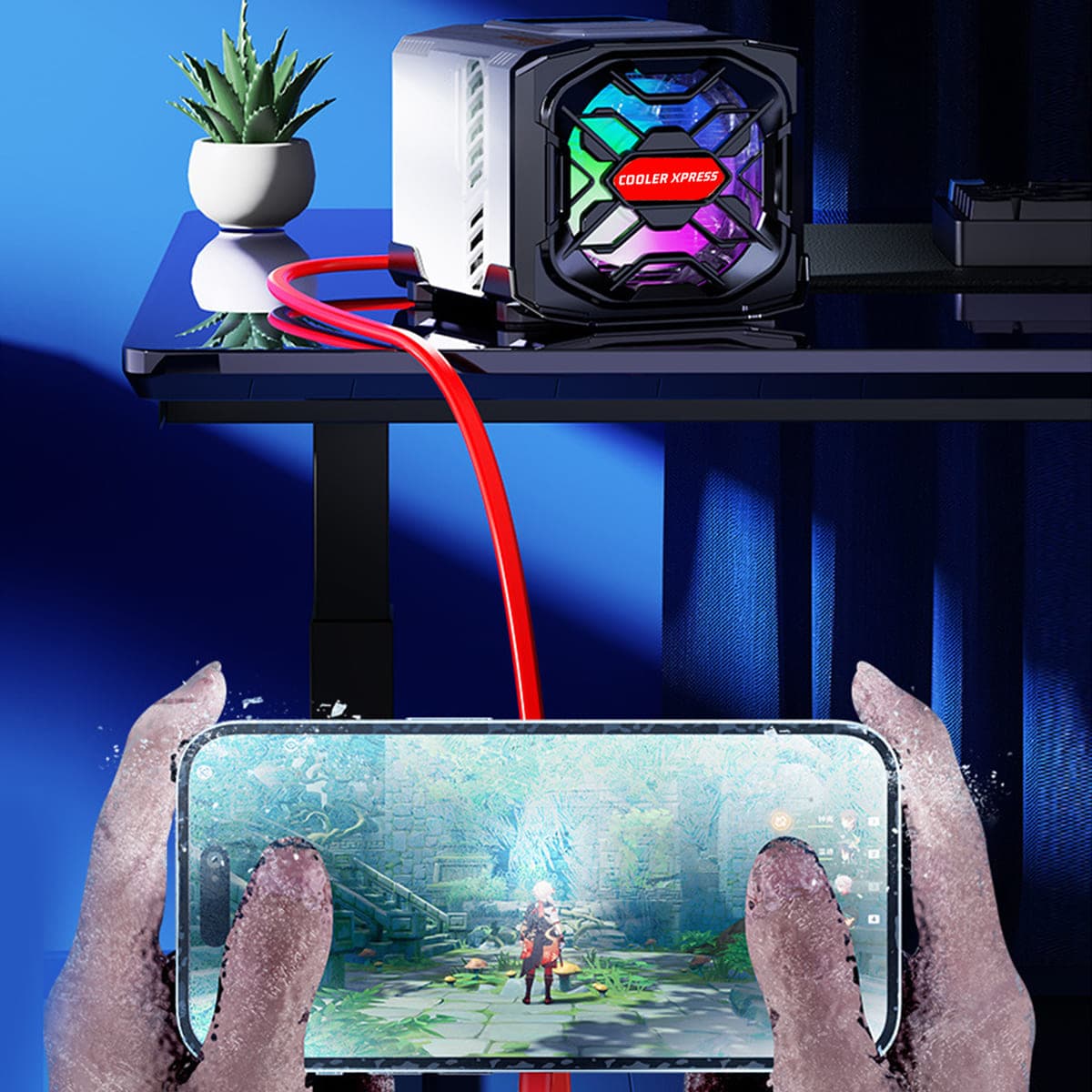 Quạt tản nhiệt điện thoại máy tính bảng DL19 sò lạnh nước từ tính hiệu năng cao chuyên dụng cho Livestream - 8