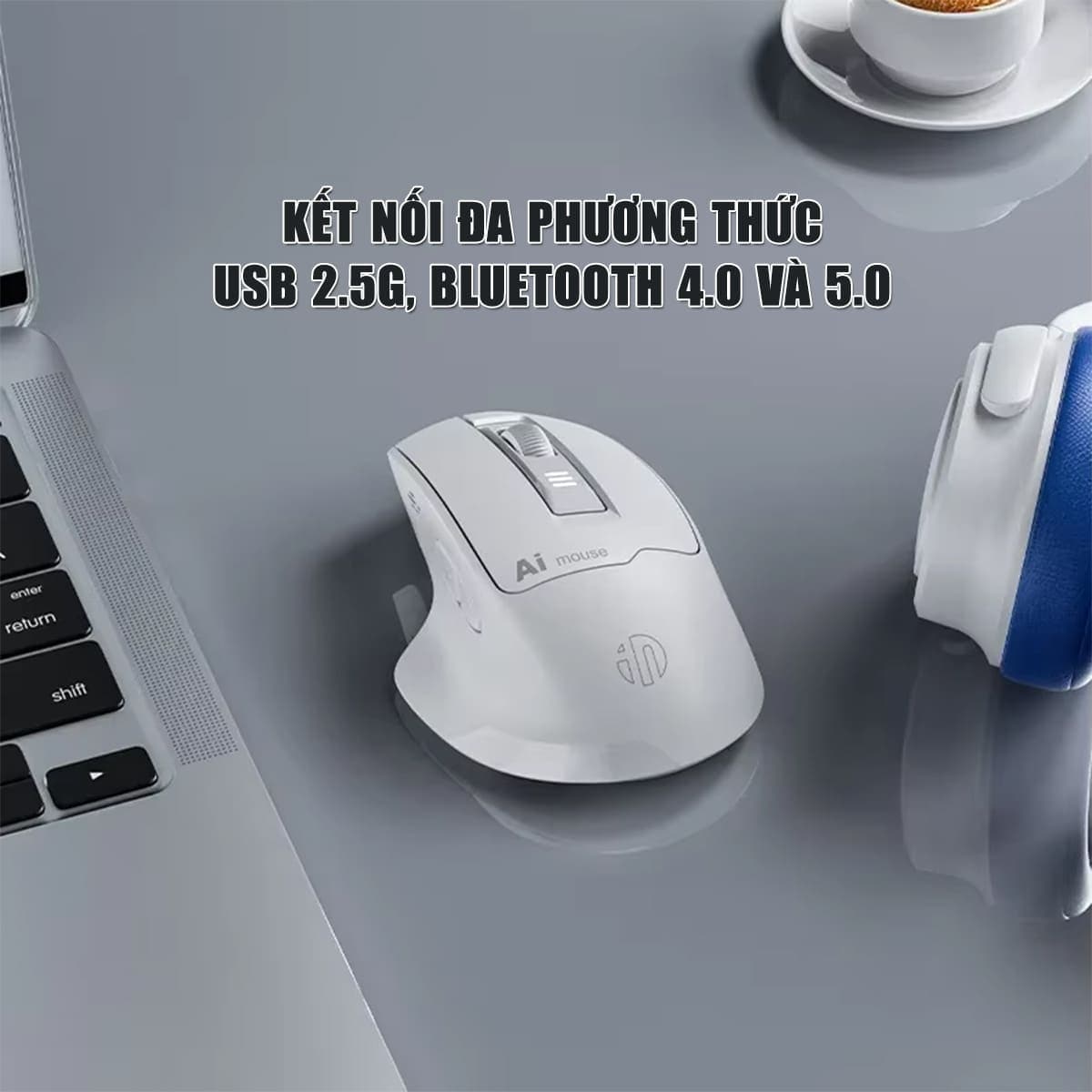 Chuột không dây Bluetooth Inphic S6 DPI 2400 - Chuột Voice AI điều khiển giọng nói chống ồn, pin sạc Type-C - 4