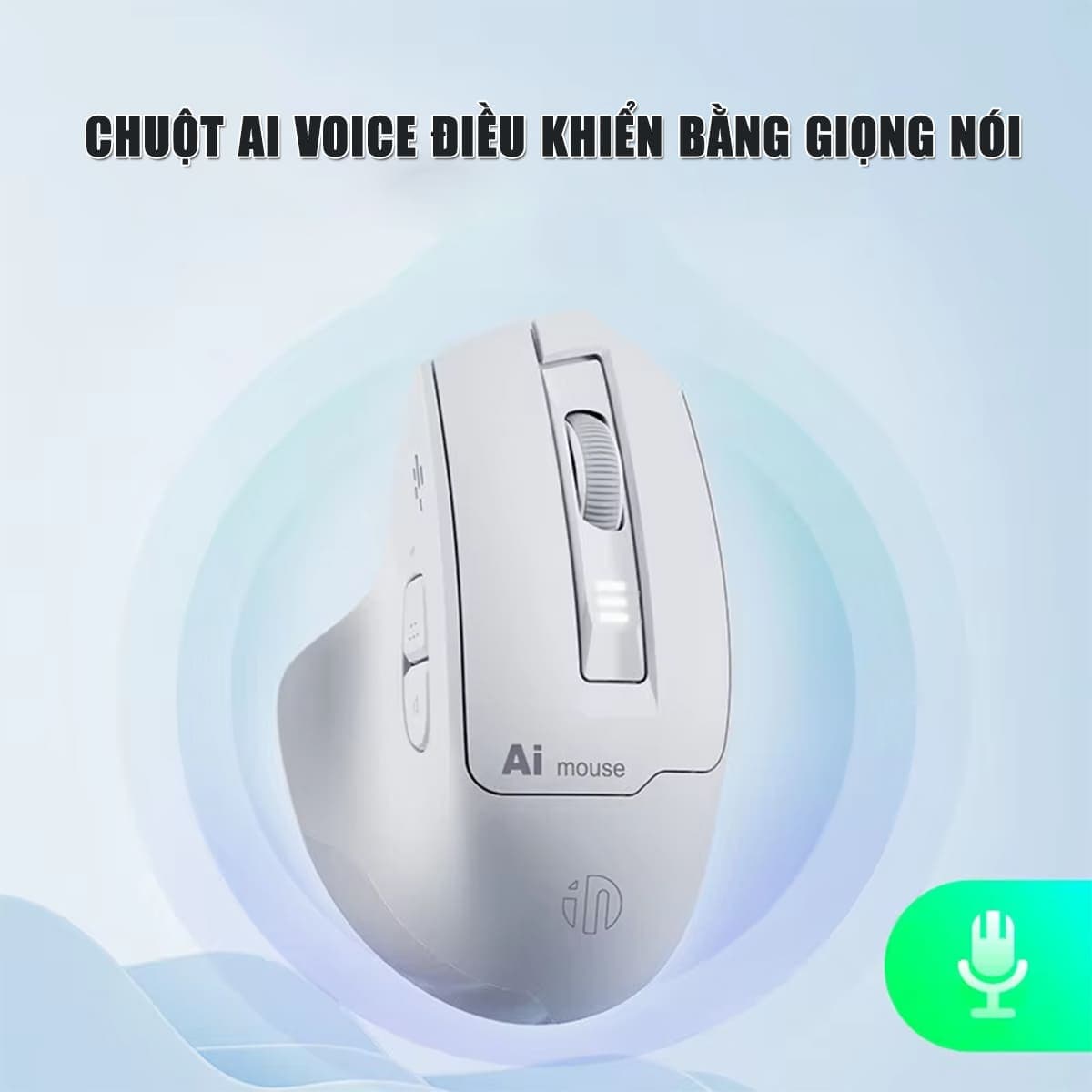 Chuột không dây Bluetooth Inphic S6 DPI 2400 - Chuột Voice AI điều khiển giọng nói chống ồn, pin sạc Type-C - 6
