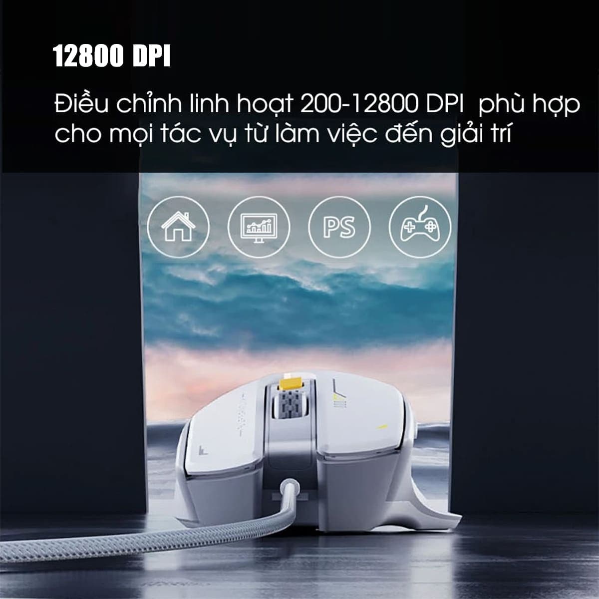 Chuột có dây Inphic PG1 gaming 12800 DPI chuyên game FPS hỗ trợ app led RGB - Chuột Inphic Game có dây - 5