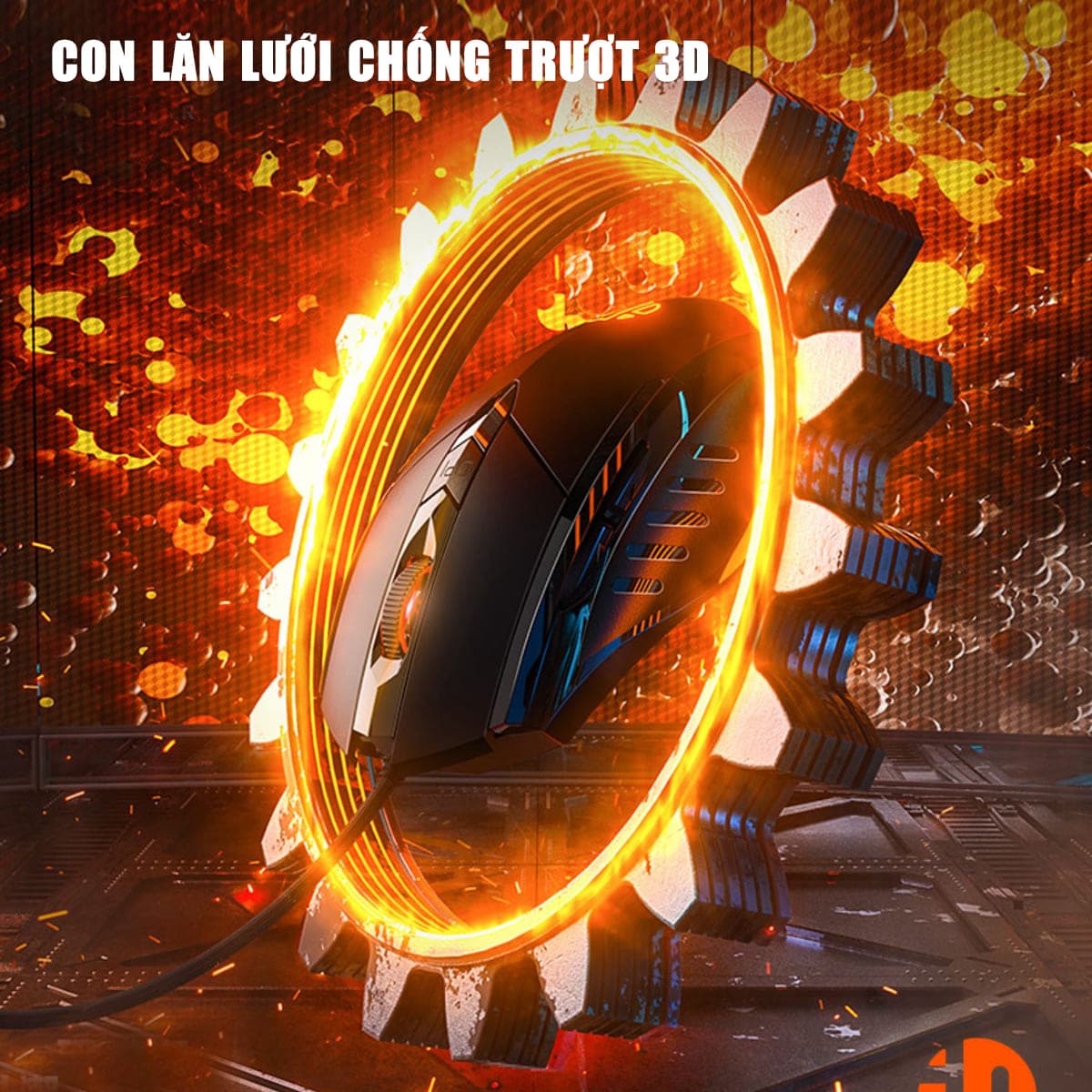 Chuột chơi Game Inphic W1 Pro 7200 DPI có dây kết nối USB - Chuột Inphic gaming FPS không tiếng ồn laptop máy tính - 7