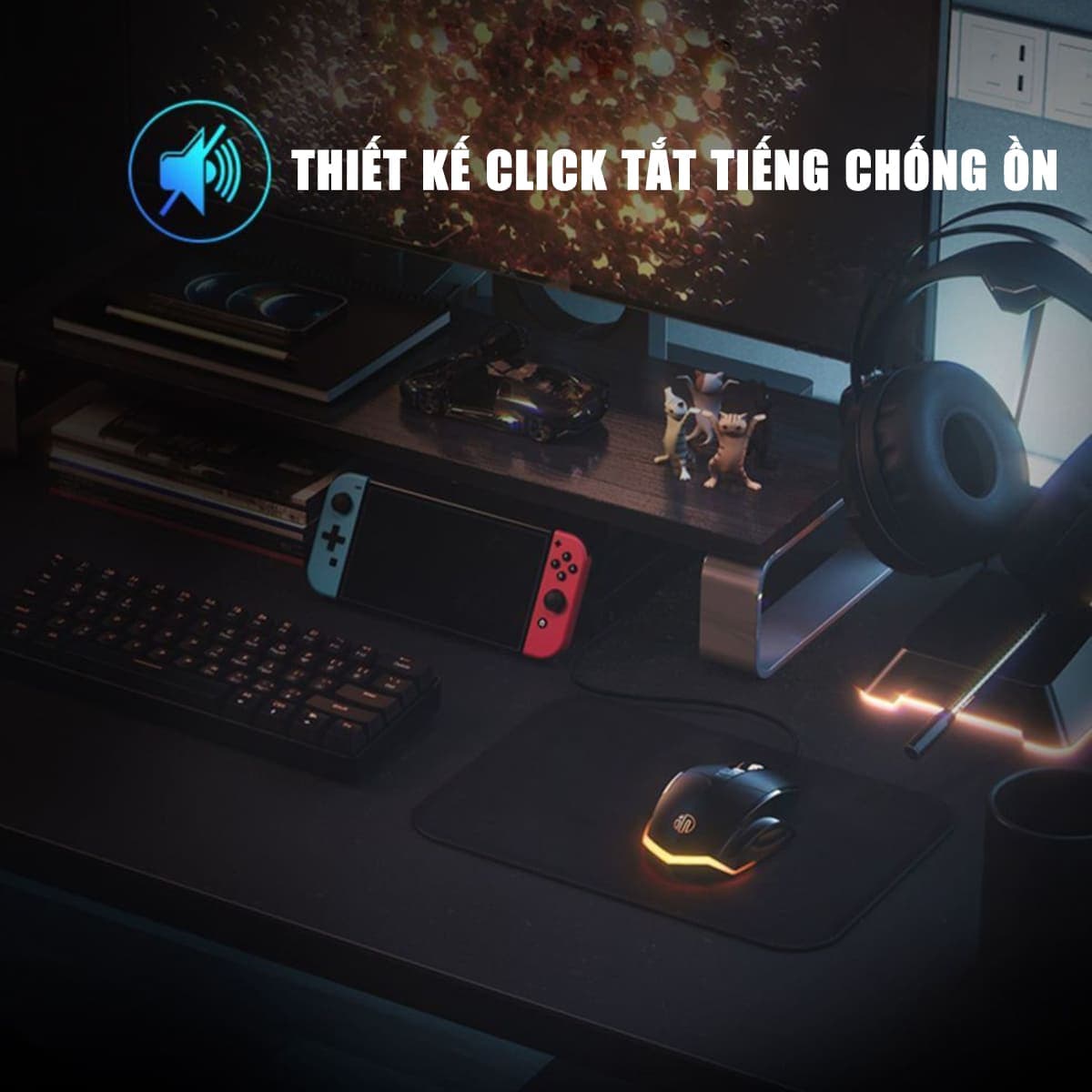 Chuột chơi Game Inphic W1 Pro 7200 DPI có dây kết nối USB - Chuột Inphic gaming FPS không tiếng ồn laptop máy tính - 9