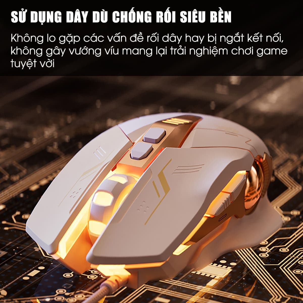 Chuột máy tính có dây Inphic W8 - Hồng Cute, Silent Click, DPI 7200, App tùy chỉnh cho game thủ văn phòng - 4