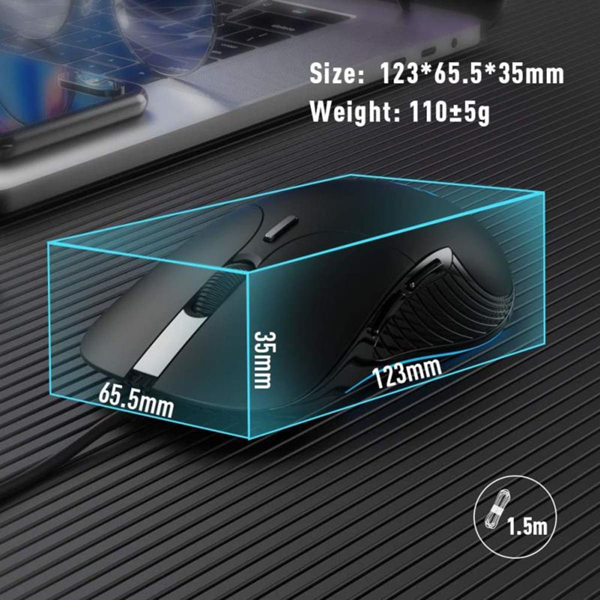 Chuột có dây gaming Inphic B1 giá rẻ 7200 DPI USB - Chuột chơi game Inphic B1 không tiếng ồn Silent Click - 10