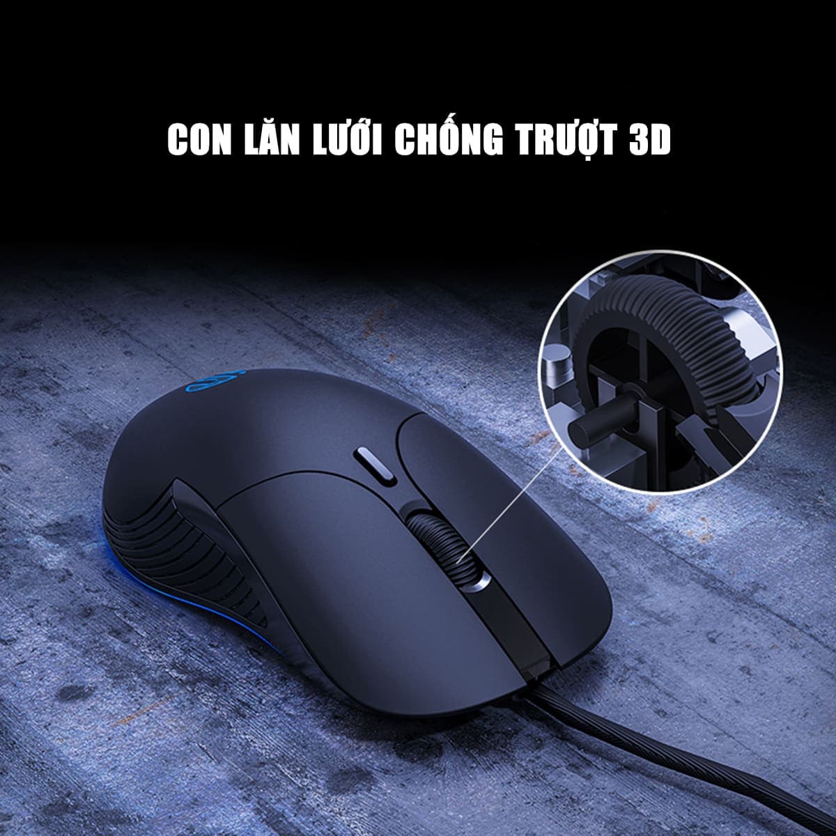 Chuột có dây gaming Inphic B1 giá rẻ 7200 DPI USB - Chuột chơi game Inphic B1 không tiếng ồn Silent Click - 11
