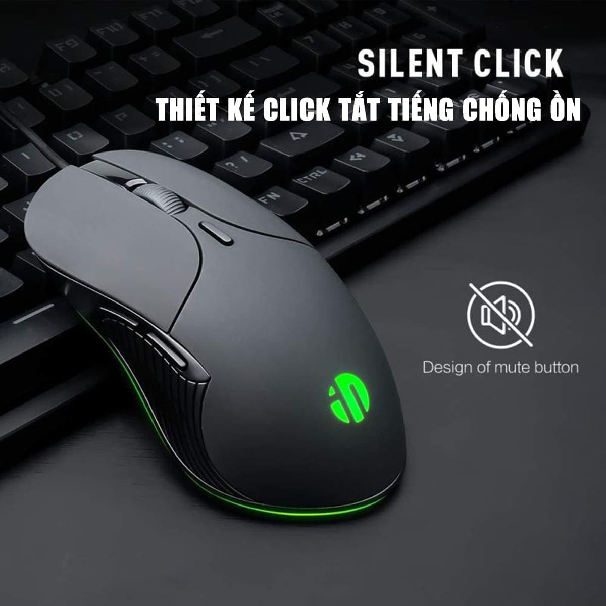 Chuột có dây gaming Inphic B1 giá rẻ 7200 DPI USB - Chuột chơi game Inphic B1 không tiếng ồn Silent Click - 5